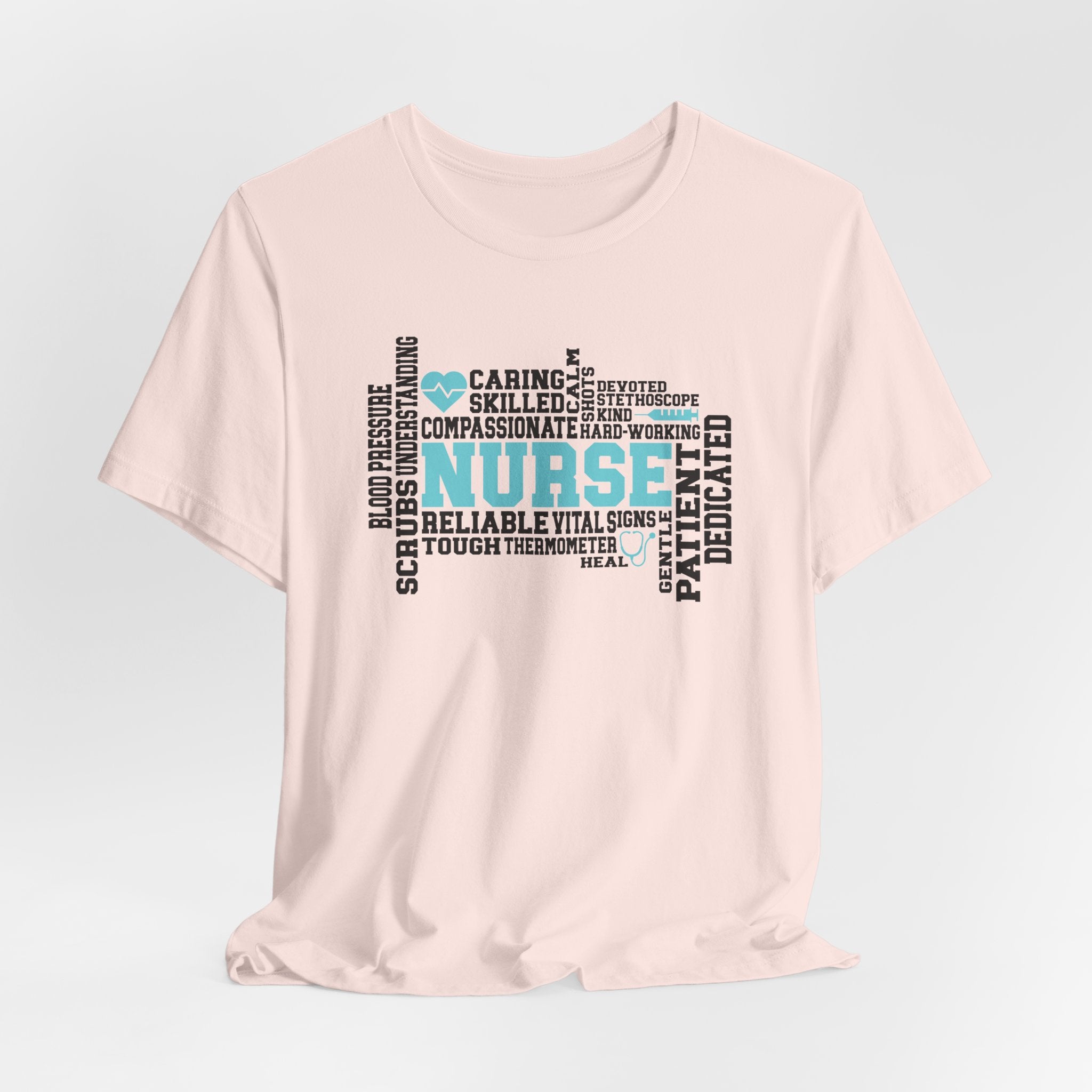 Nurse Word Cloud Tee — Caring, Skilled & Compassionate Nursing Shirt Student Nurse Nurse Gift