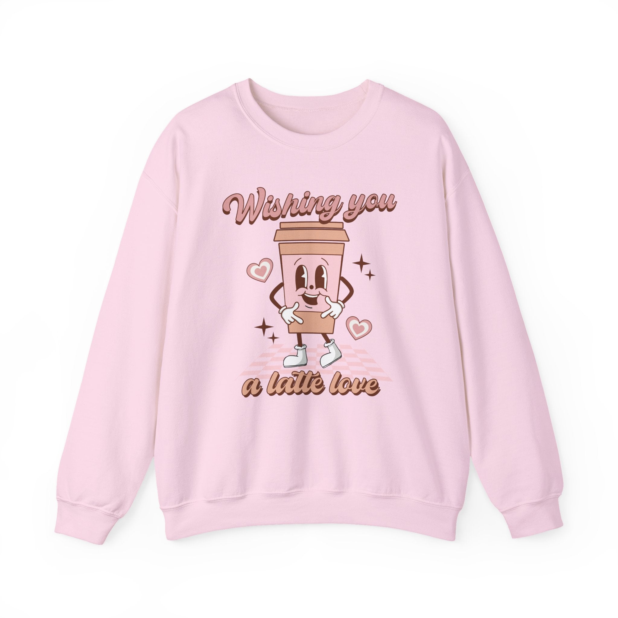 Sweatshirt - "Wishing You a Little Love" Cute Coffee Cup Crewneck
