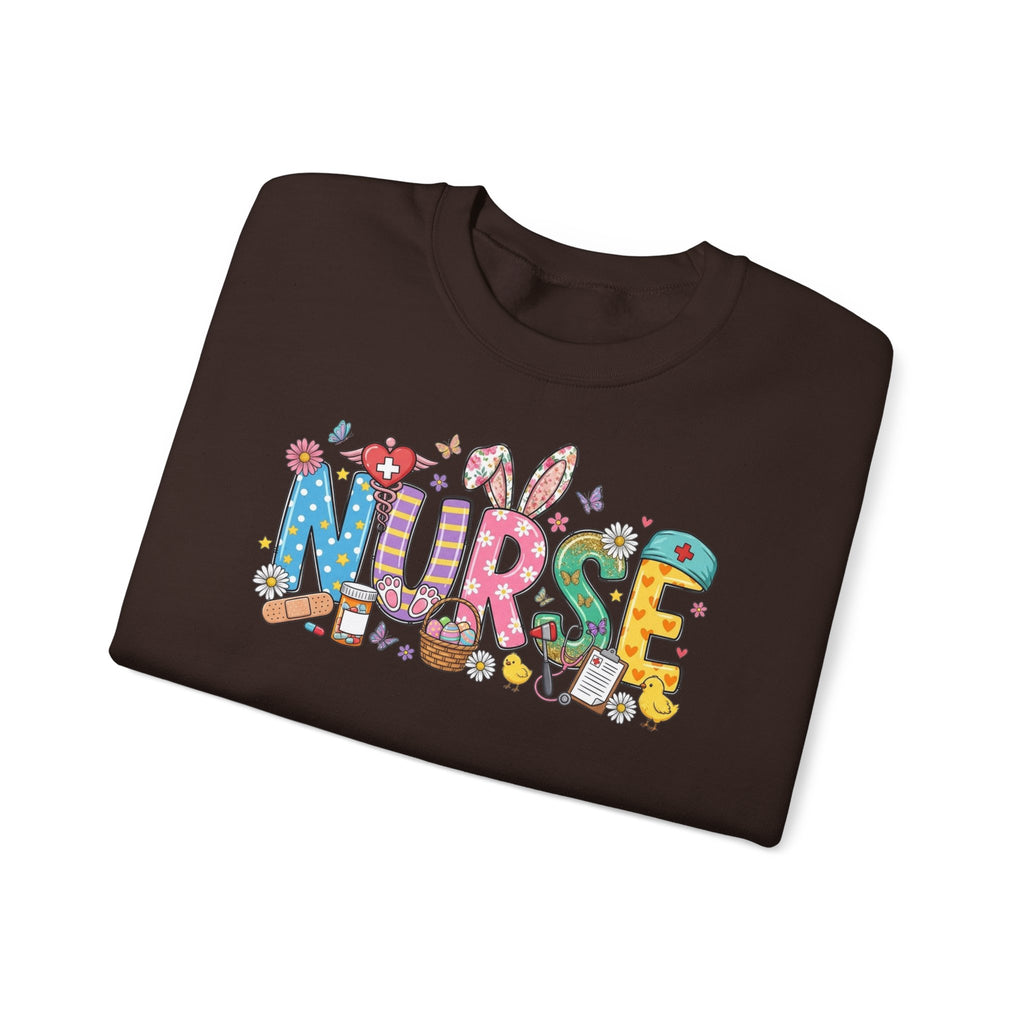 Nurse Easter Sweatshirt — Bunny Ears & Easter Egg Hunt Design