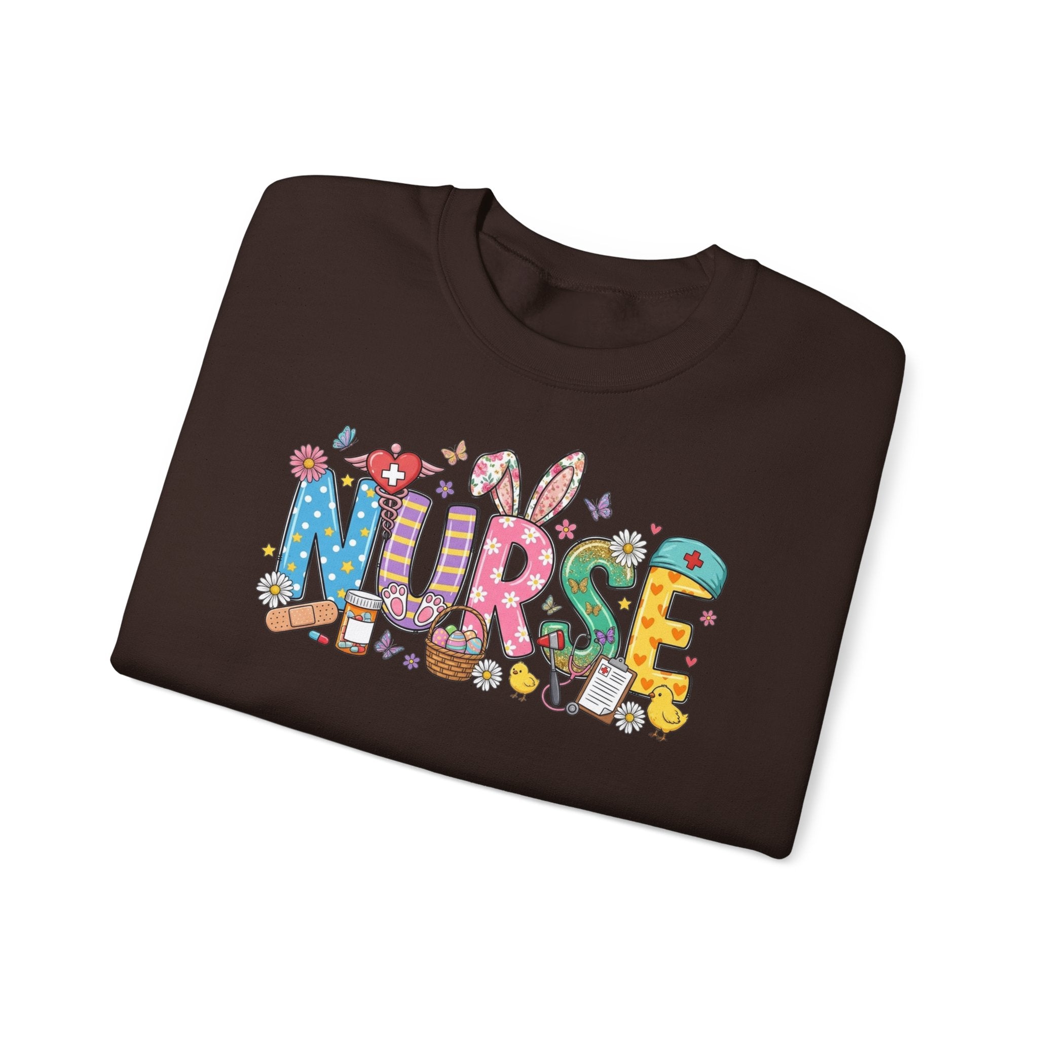 Nurse Easter Sweatshirt — Bunny Ears & Easter Egg Hunt Design