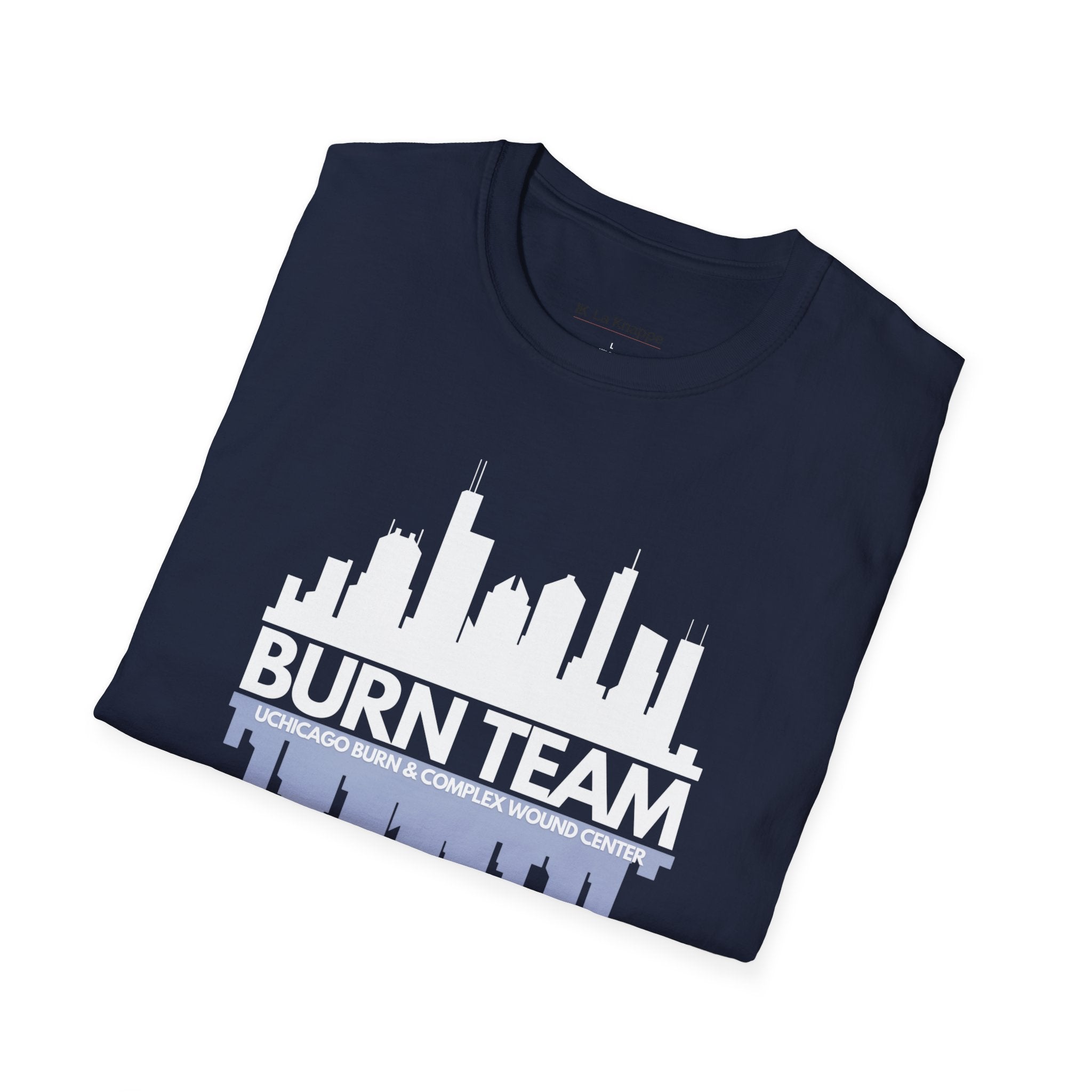 Burn Team T-shirt for Nurses- minimalist, stylish tee on-shift or off duty.