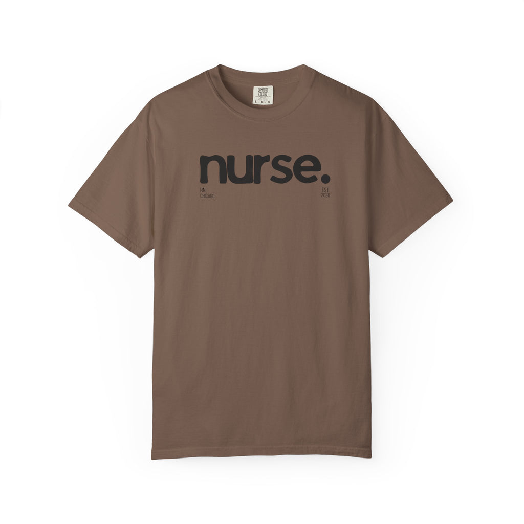 Nurse Chicago Graphic Tee — 'nurse.' Minimalist Medical T‑Shirt