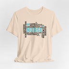 Nurse Word Cloud Tee — Caring, Skilled & Compassionate Nursing Shirt Student Nurse Nurse Gift