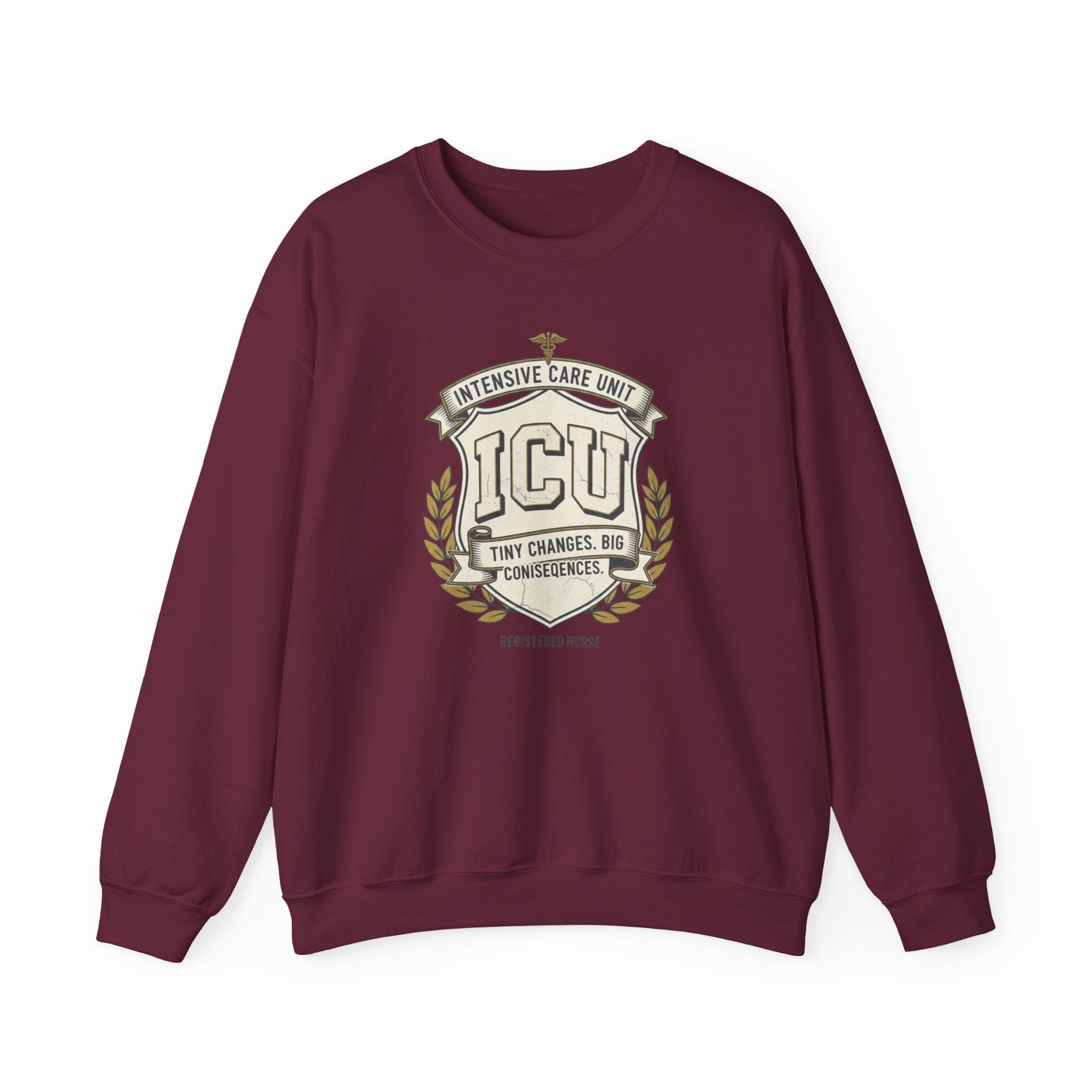 ICU Crest Sweatshirt — Intensive Care Unit Nurse & Doctor Gift