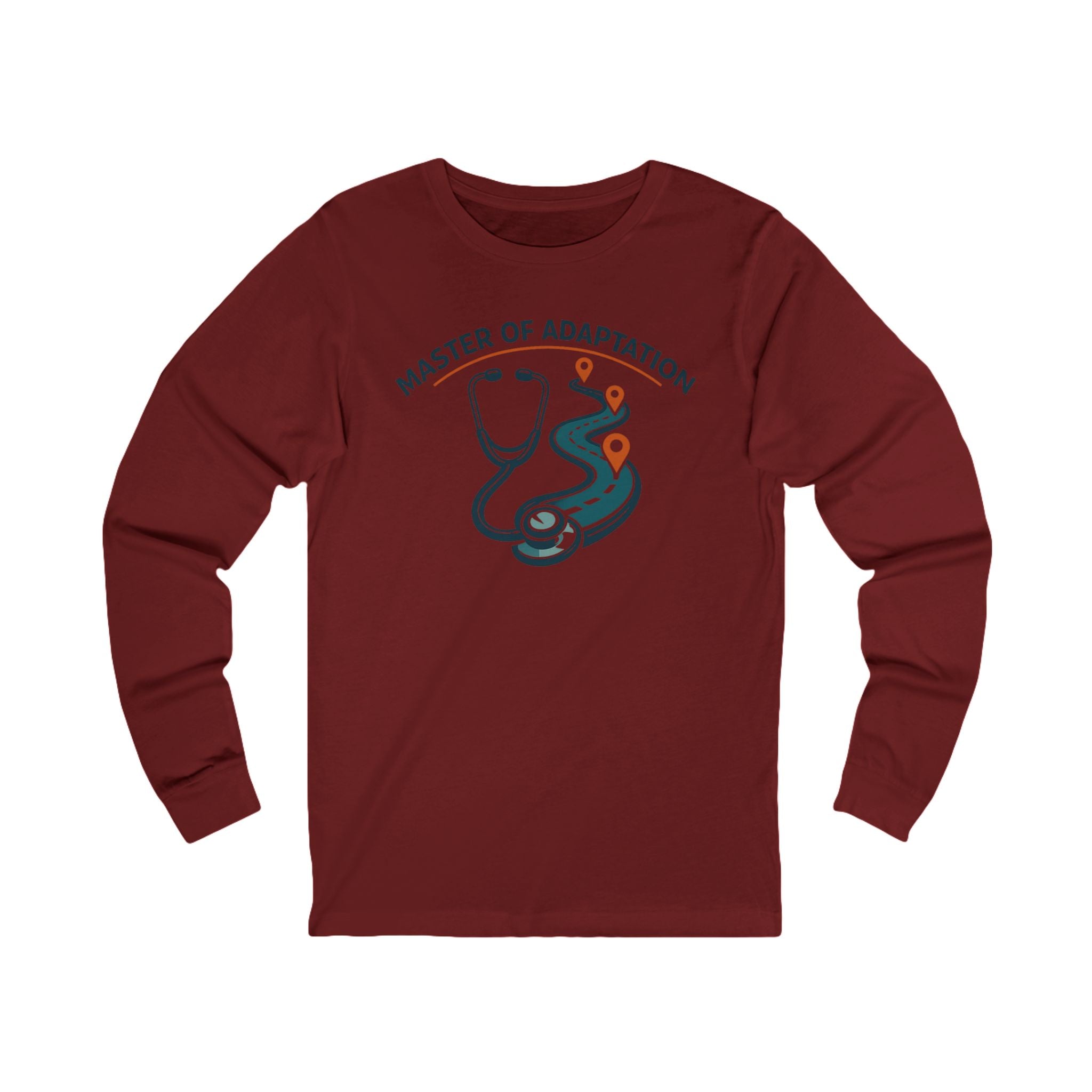 Adventure Map Long Sleeve Tee — 'Master of Adventure' Graphic Travel Nurse Long Sleeve Shirt