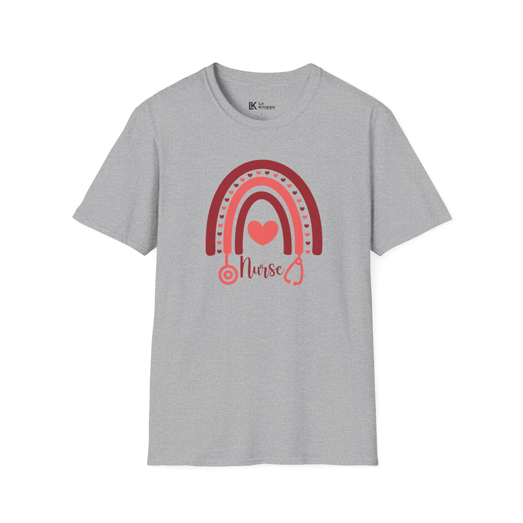 School Nurse Rainbow Heart Tshirt