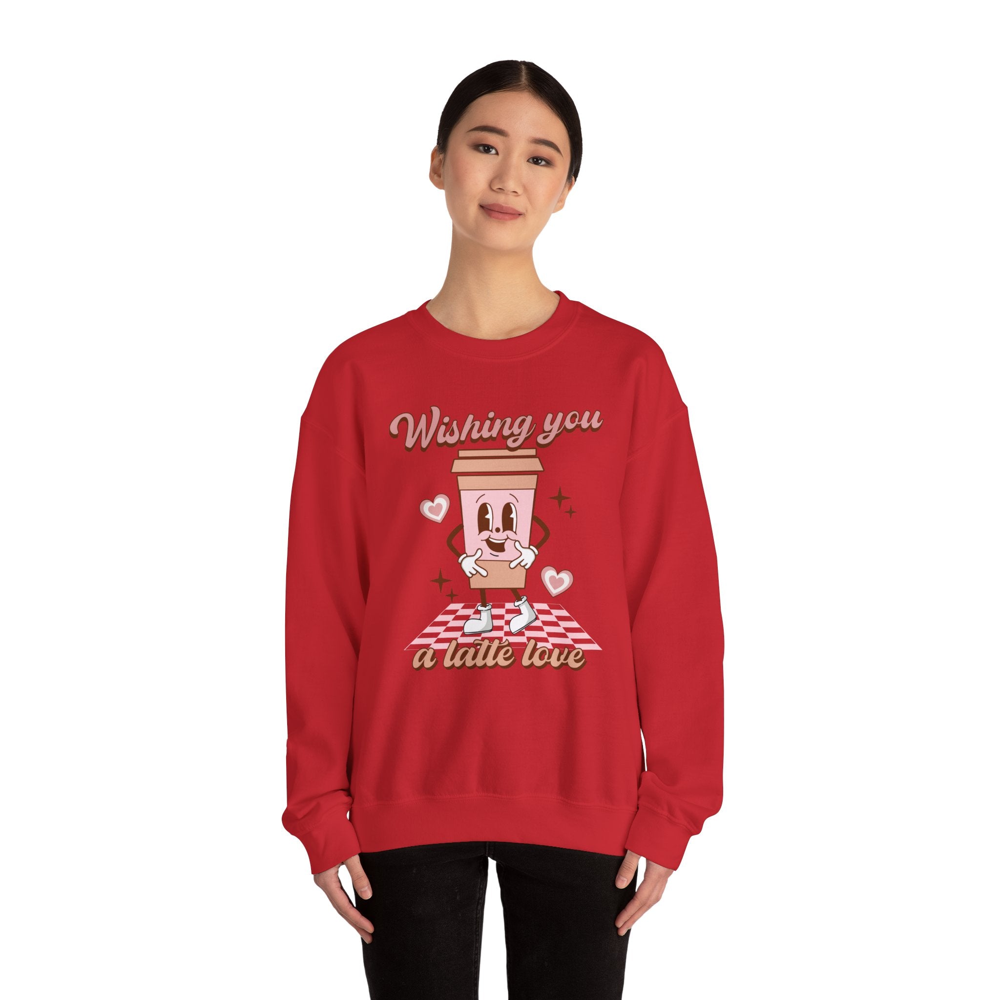 Sweatshirt - "Wishing You a Little Love" Cute Coffee Cup Crewneck