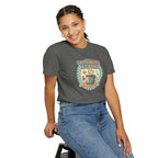 Caffeinated & Caring Nurse T‑Shirt — Retro Coffee Nursing Tee