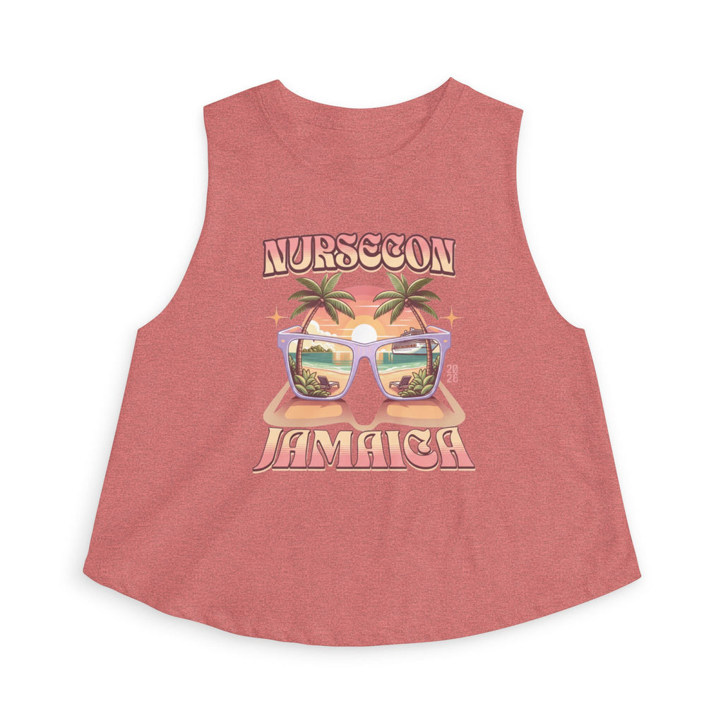 Nurse Conference Cruise Trip Crop Top  Jamaica NurseCon 2026 Tropical Palm & Drink Graphic Nurse T- Shirt