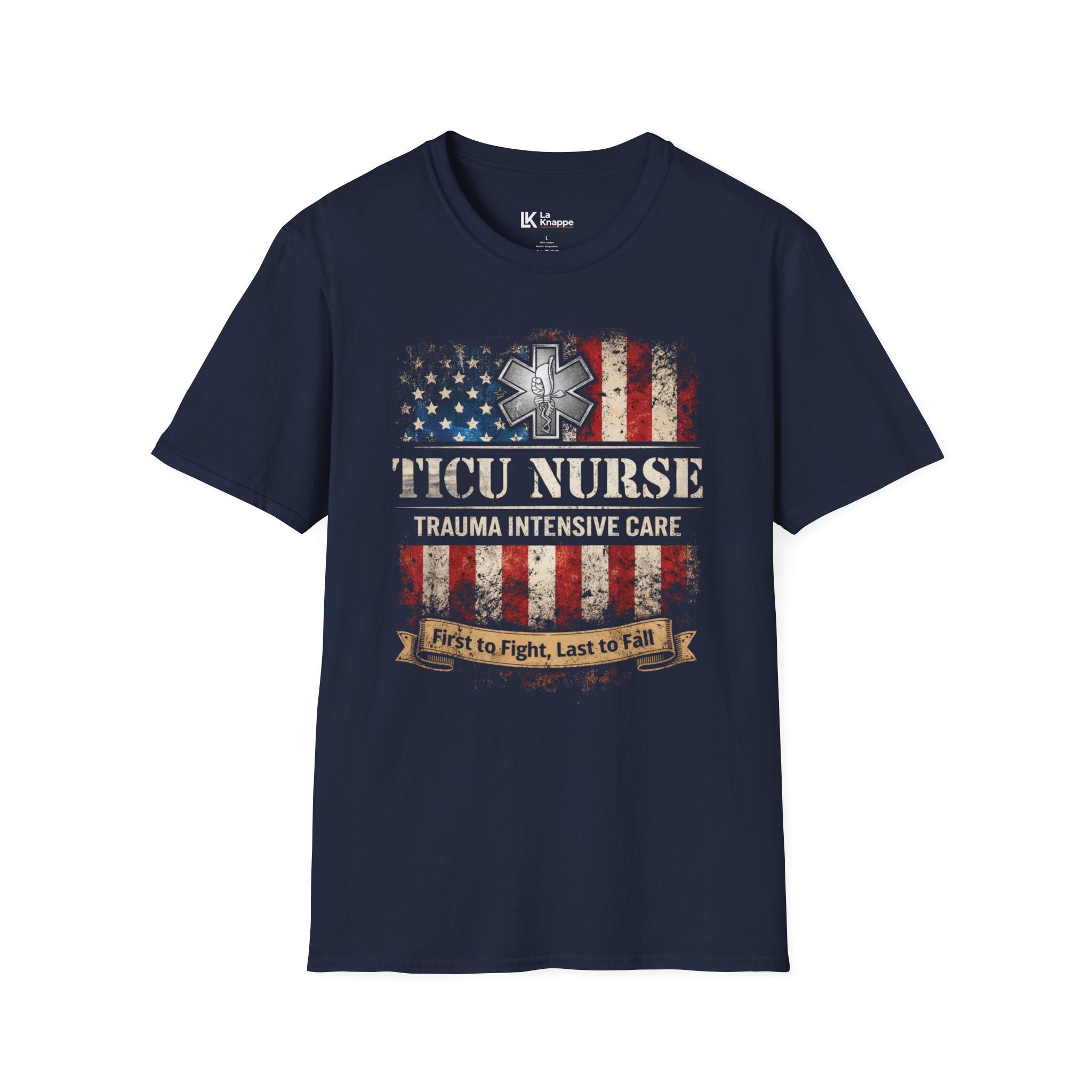 Trauma ICU Nurse Tee Flag Patriotic Graphic Nurse T-shirt