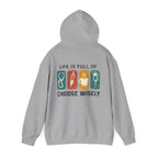 Hoodie — "Life Is Full of Choices" Stethoscope, Coffee & IV Nurse Cozy Pullover