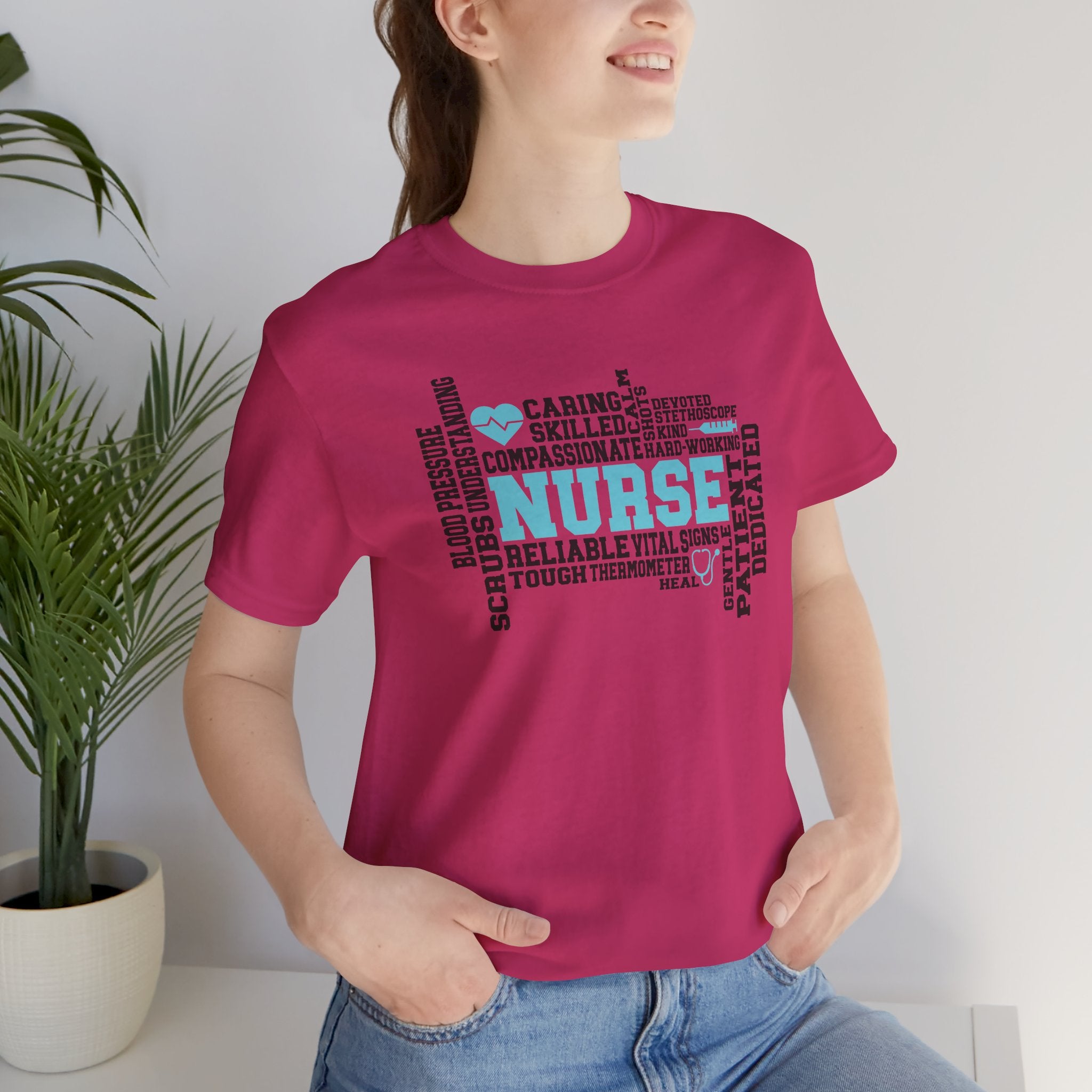 Nurse Word Cloud Tee — Caring, Skilled & Compassionate Nursing Shirt Student Nurse Nurse Gift