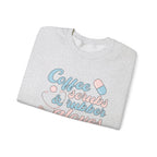 Nurse Life Sweatshirt — "Coffee, Scrubs & Rubber Gloves" Pastel Medical Crewneck
