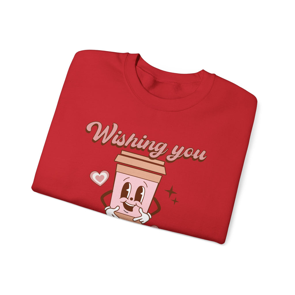 Sweatshirt - "Wishing You a Little Love" Cute Coffee Cup Crewneck