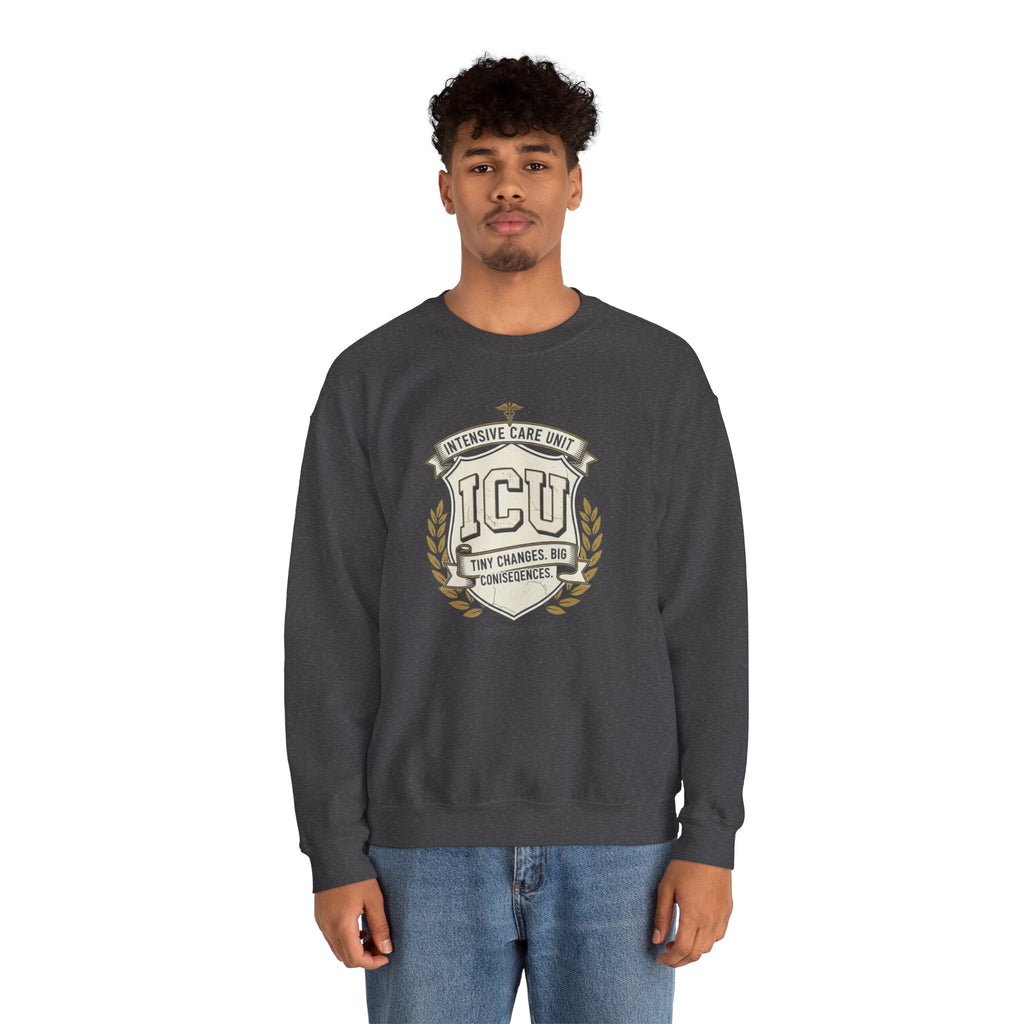 ICU Crest Sweatshirt — Intensive Care Unit Nurse & Doctor Gift