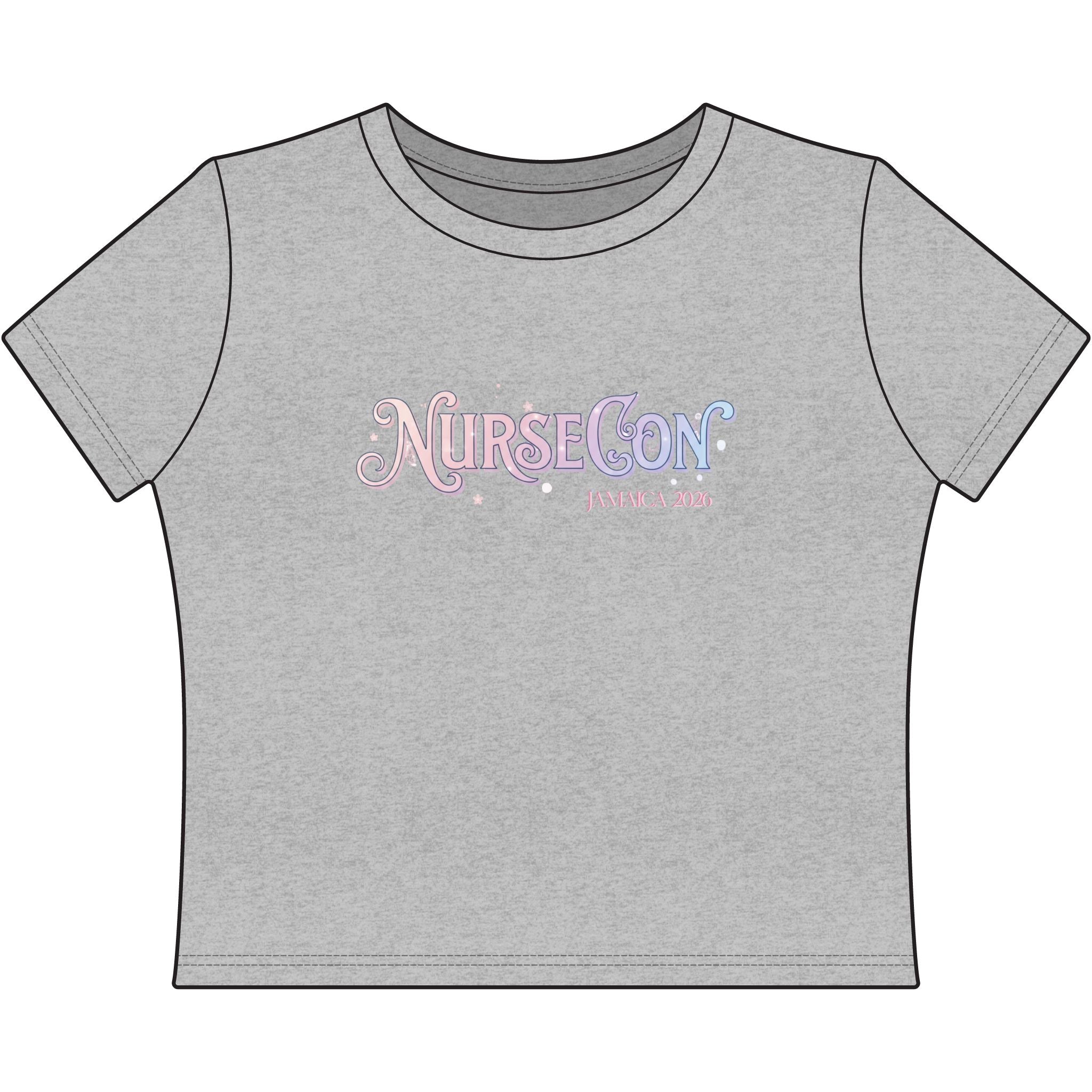 NurseCon Jamaica 2026 Women's Baby Tee — Pastel Nurse Convention Crop T-Shirt