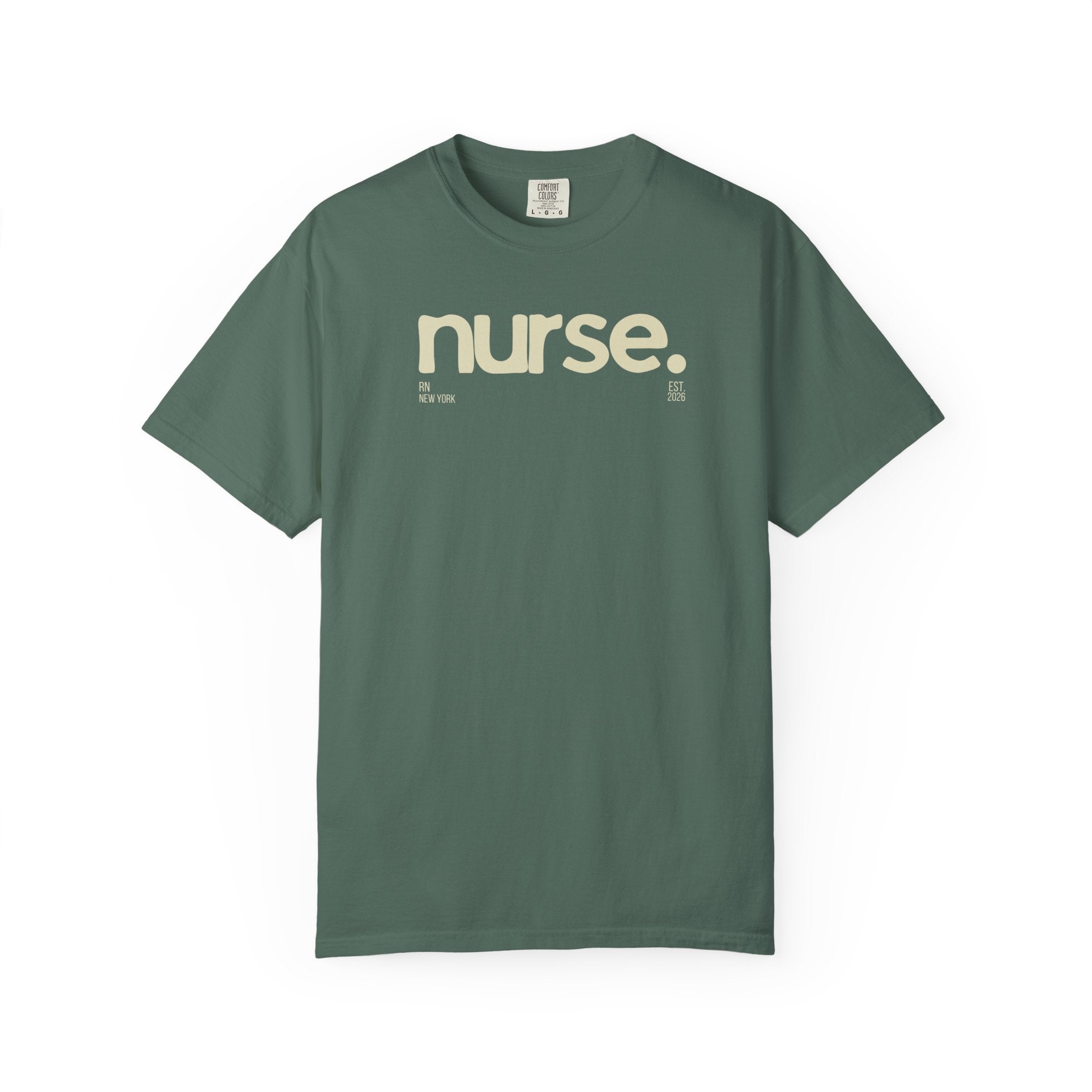 Nurse New York Garment-Dyed T-Shirt — Retro 'nurse.' Graphic Tee for Nurses, Gifts & Workwear