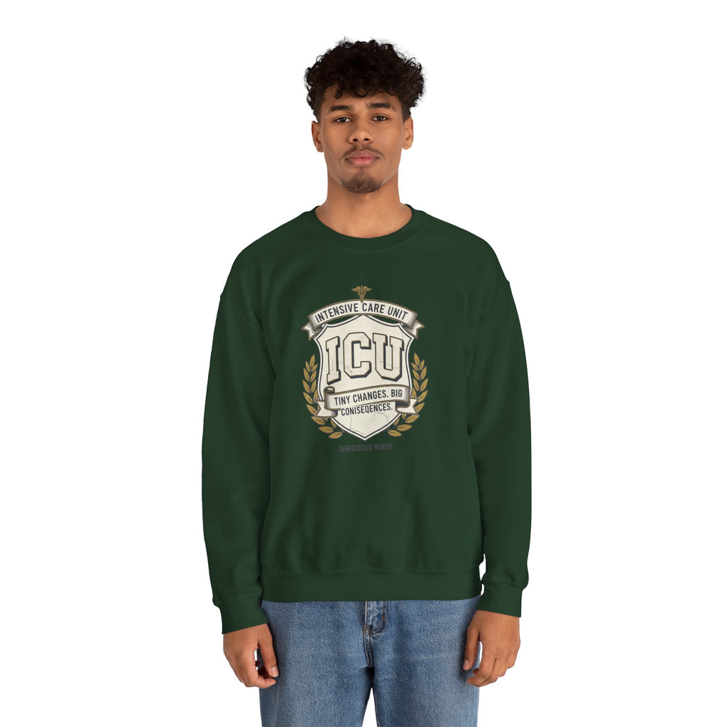 ICU Crest Sweatshirt — Intensive Care Unit Nurse & Doctor Gift
