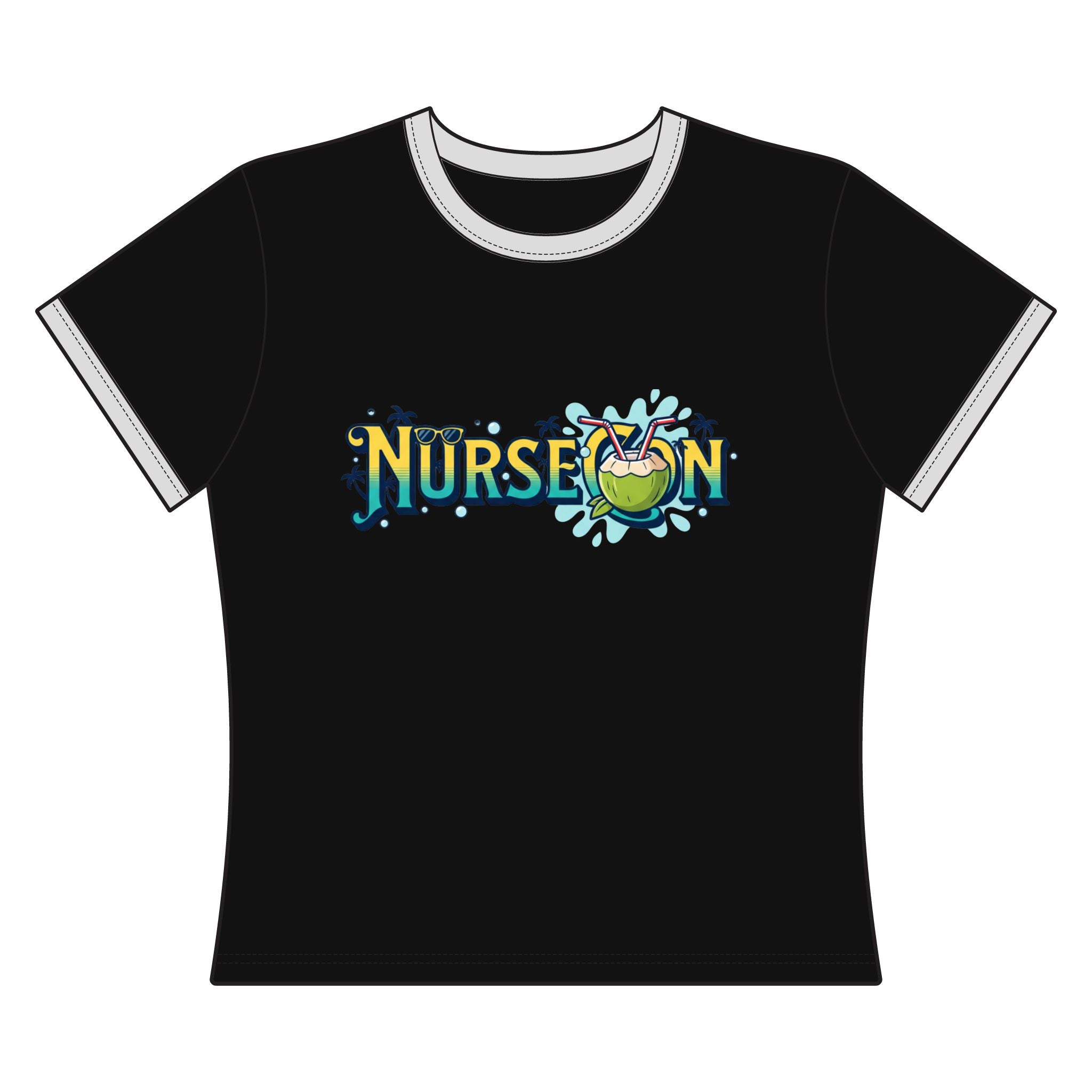 Women's Ringer Tee NurseCon Nurse Cruise T-Shirt - Crop Tee