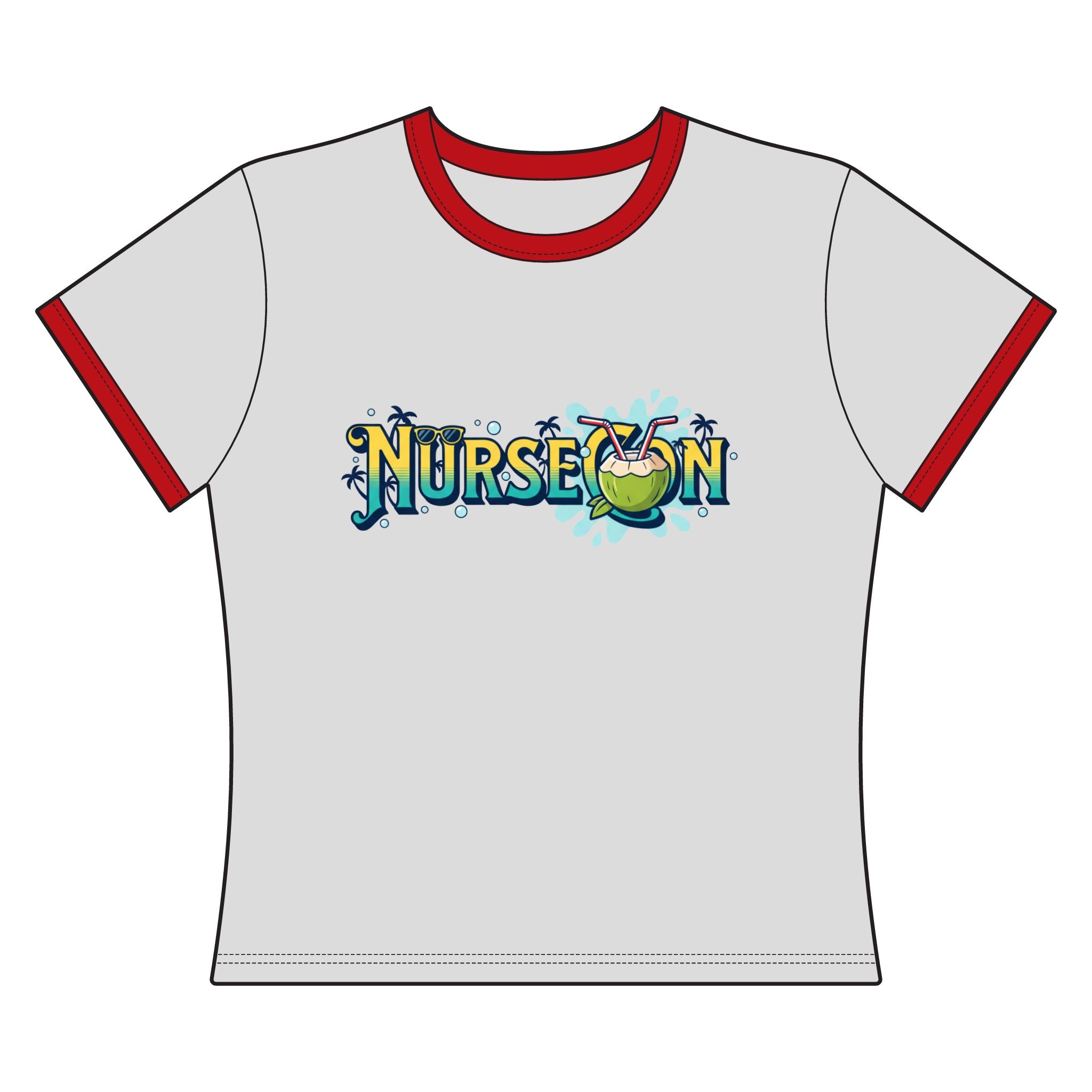 Women's Ringer Tee NurseCon Nurse Cruise T-Shirt - Crop Tee