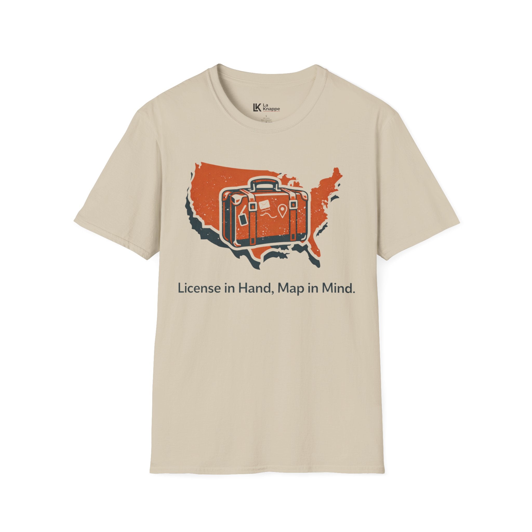Travel T-Shirt – "License in Hand, Map in Mind" Graphic Tee