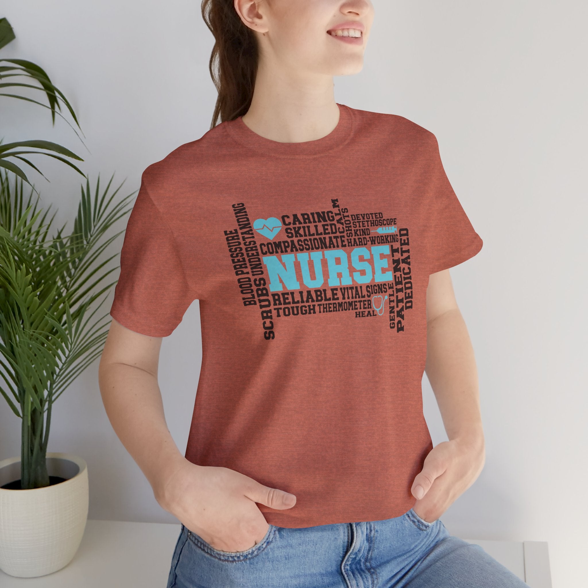 Nurse Word Cloud Tee — Caring, Skilled & Compassionate Nursing Shirt Student Nurse Nurse Gift