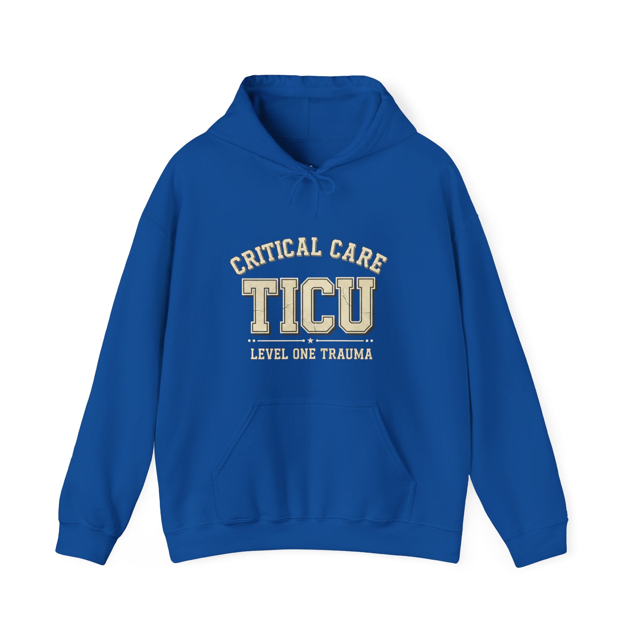 TICU Critical Care Hoodie - Level One Trauma Sweatshirt for Nurses & ICU Staff