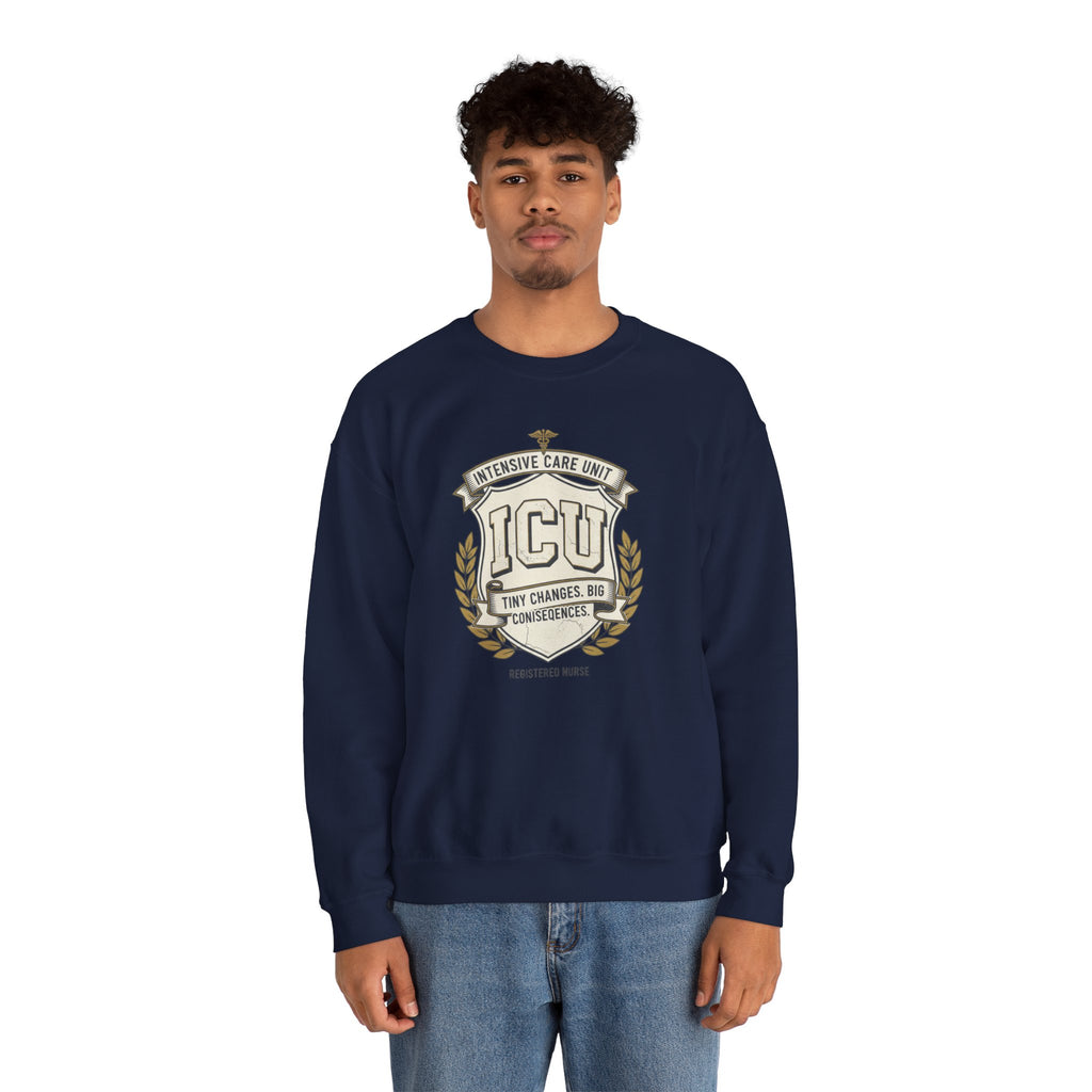 ICU Crest Sweatshirt — Intensive Care Unit Nurse & Doctor Gift