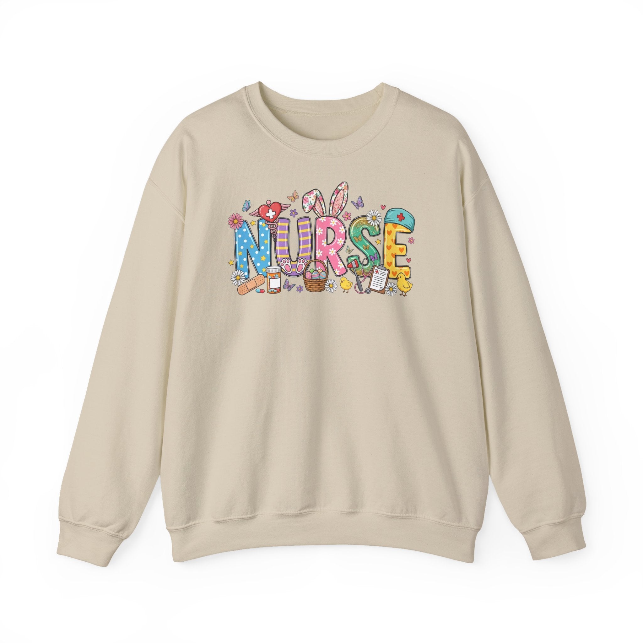 Nurse Easter Sweatshirt — Bunny Ears & Easter Egg Hunt Design