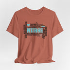 Nurse Word Cloud Tee — Caring, Skilled & Compassionate Nursing Shirt Student Nurse Nurse Gift