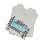 Nurse Word Cloud Tee — Caring, Skilled & Compassionate Nursing Shirt Student Nurse Nurse Gift