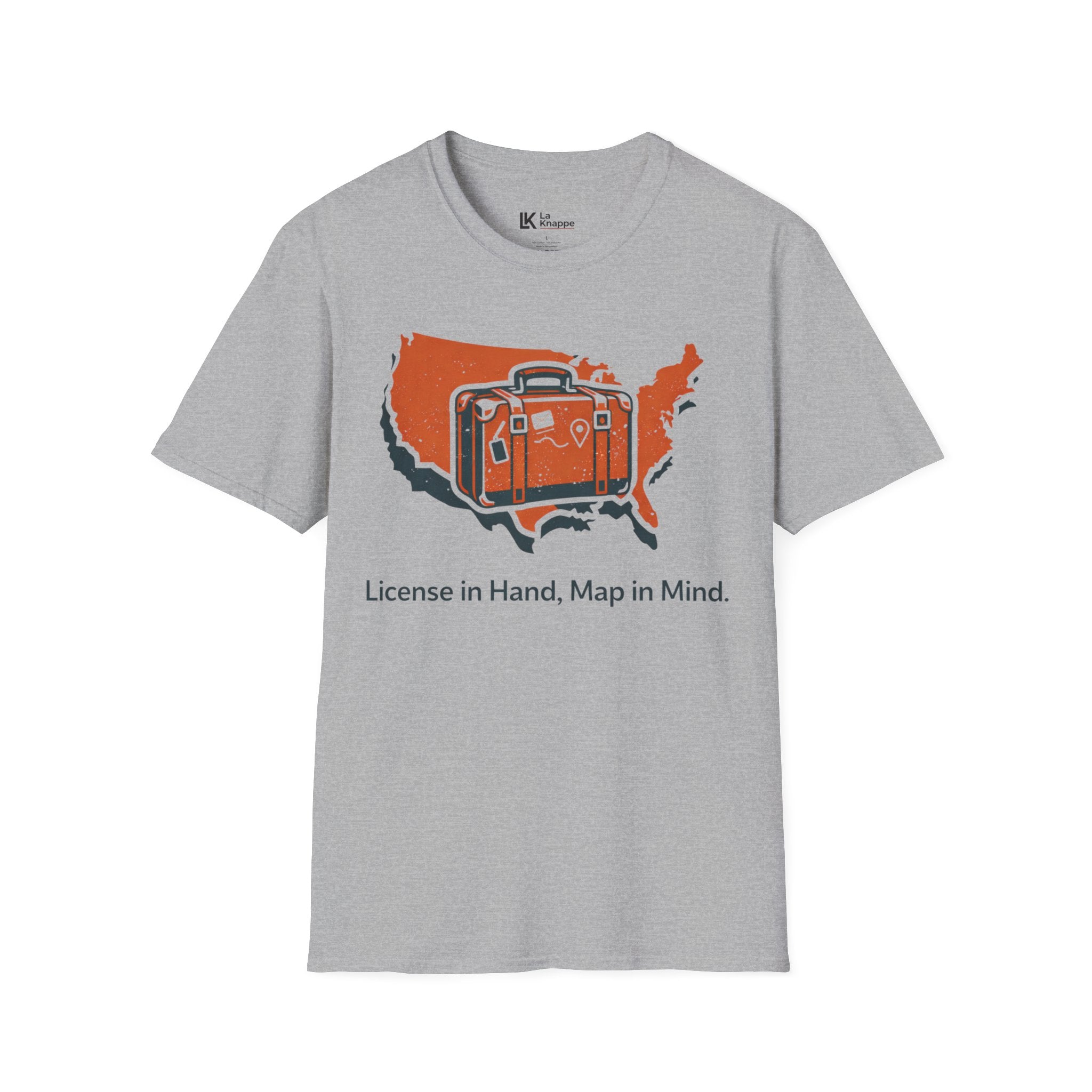 Travel T-Shirt – "License in Hand, Map in Mind" Graphic Tee