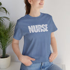 Nurse Graphic Tee — Bold 'NURSE' White Logo Shirt for Healthcare Heroes Nurse Gift Student Nurse