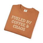 Fueled by Coffee & Chaos T-Shirt — Funny Coffee Lover Tee Nurse RN Tshirts Nurse and Coffee Caffeinated Nurse Gift for Nurse Coffee Lovers
