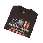 Patriotic Shirt Trauma ED Nurse Graphic Tee Trauma Bay, Trauma Emergency Room Nurse Tee