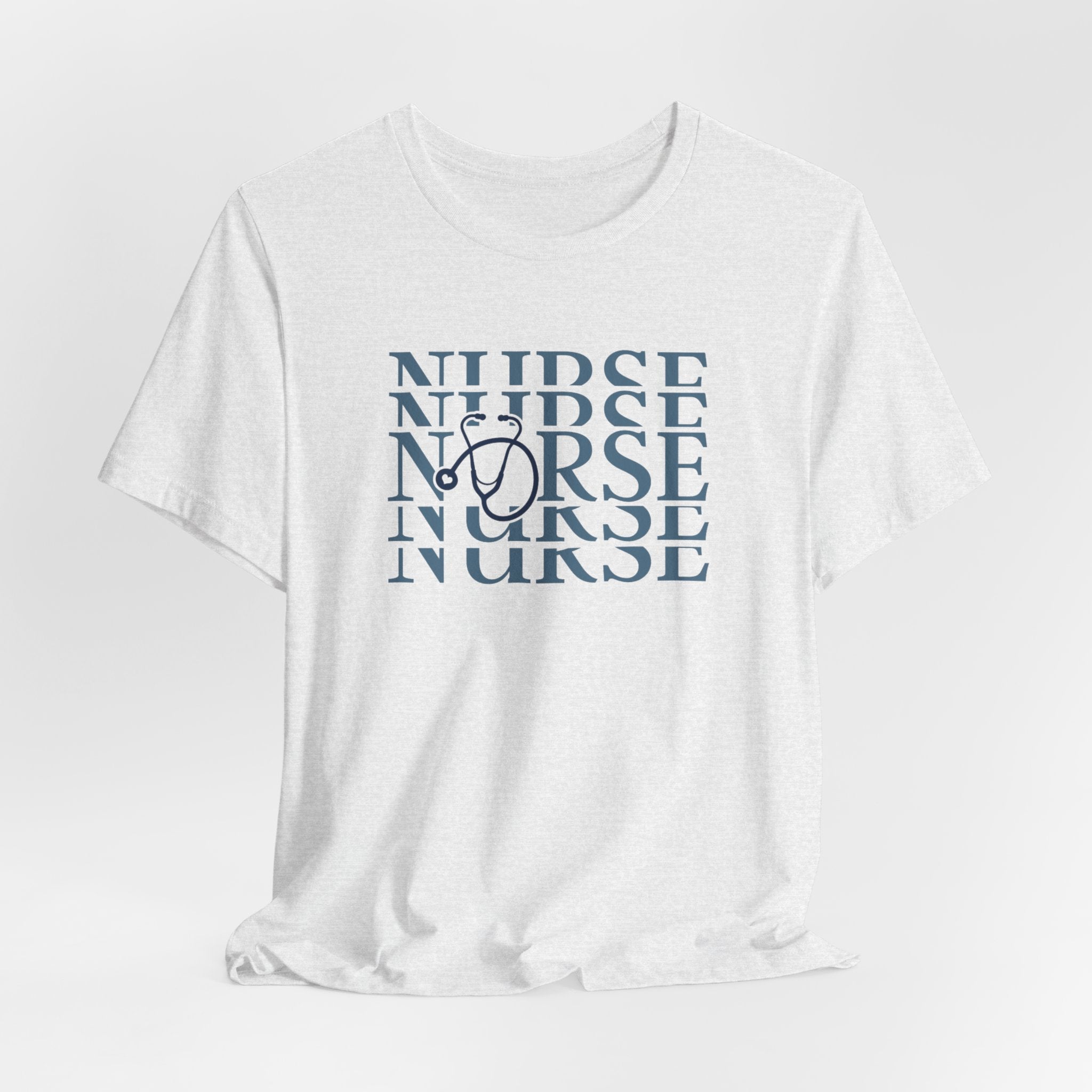 Nurse Stethoscope Graphic Tee — Repeating 'NURSE' Design Student Nurse Cool Nurse Gift For Nurse