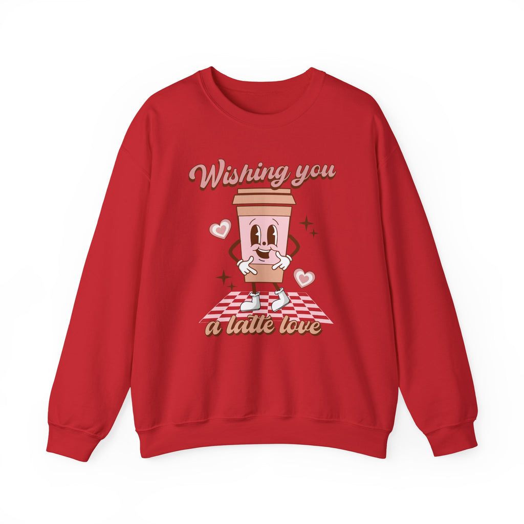 Sweatshirt - "Wishing You a Little Love" Cute Coffee Cup Crewneck