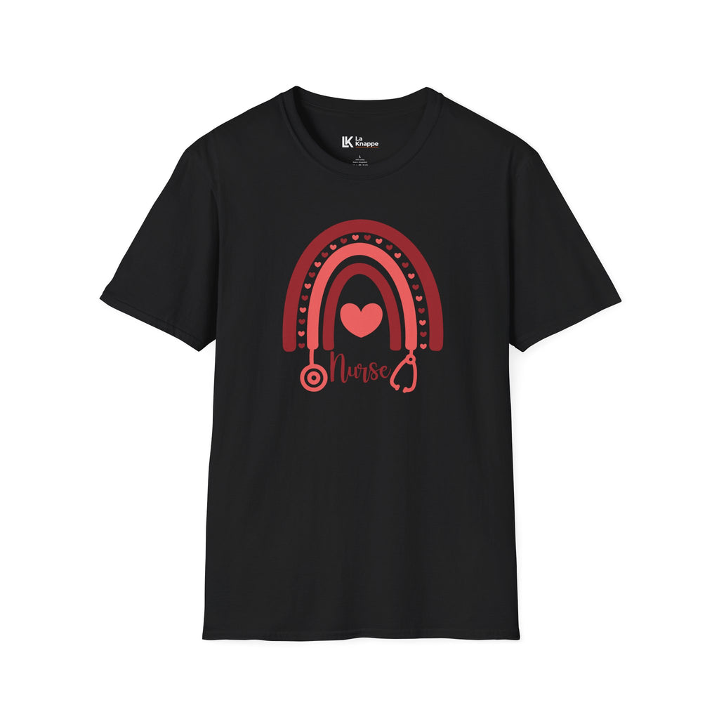 School Nurse Rainbow Heart Tshirt
