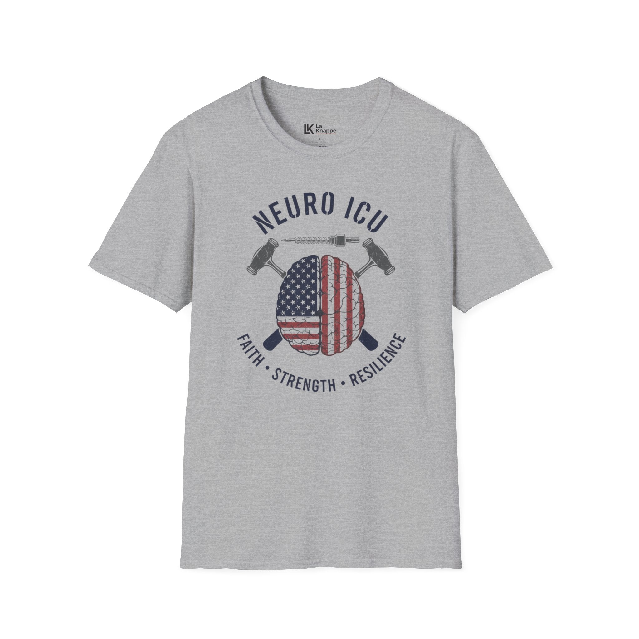 Neuro ICU Nurse Graphic T-shirt Patriotic Flag