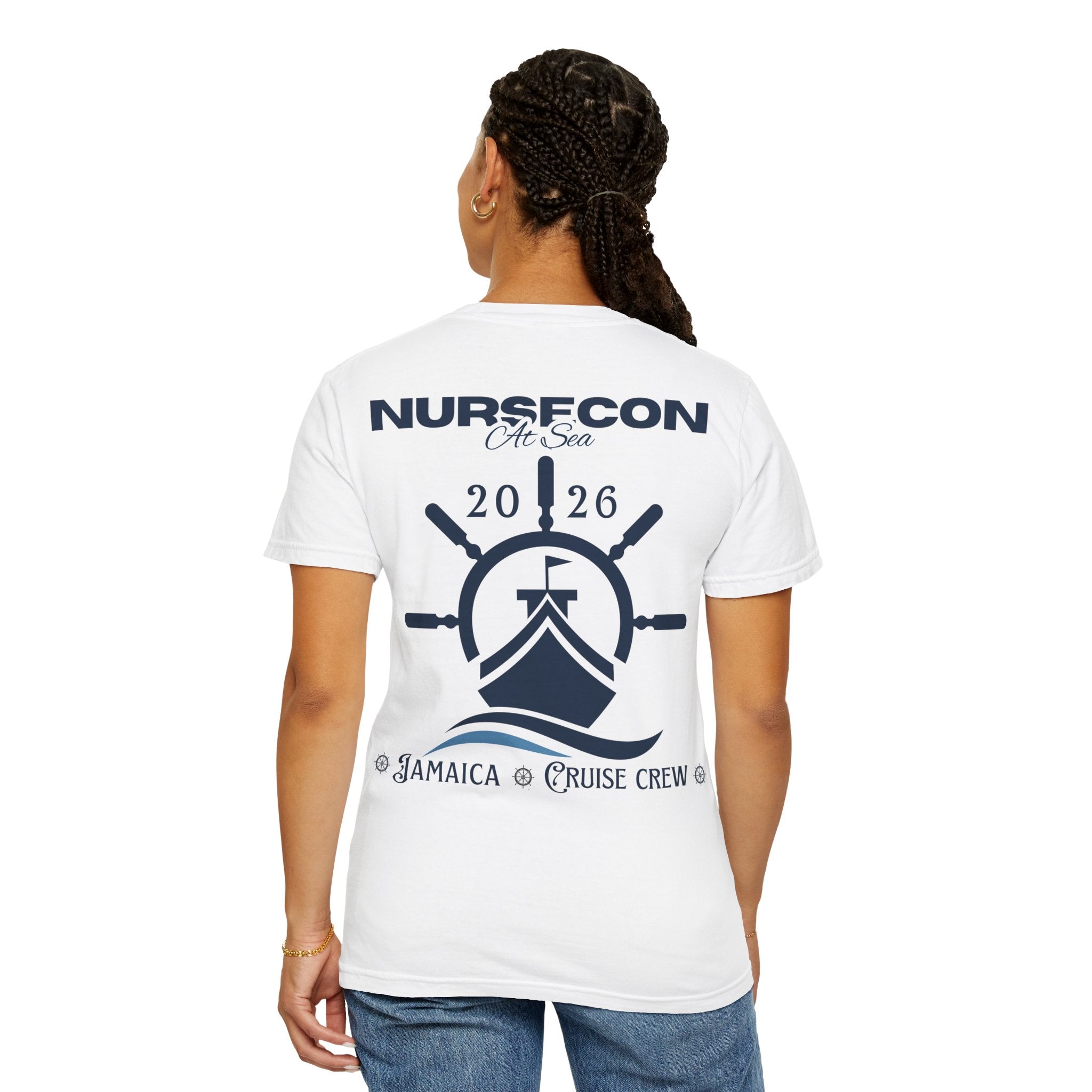 Customize NurseCon At Sea 2026 Cruise Crew T-Shirt — Personalized Name Nurse Nautical Tee