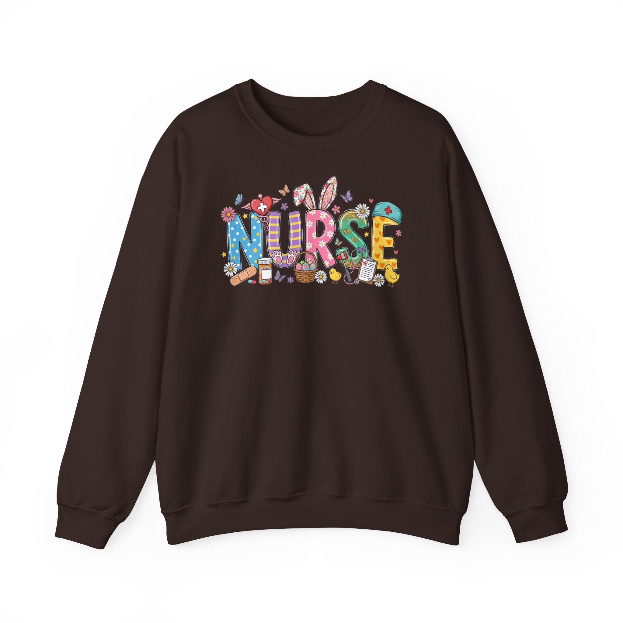 Nurse Easter Sweatshirt — Bunny Ears & Easter Egg Hunt Design
