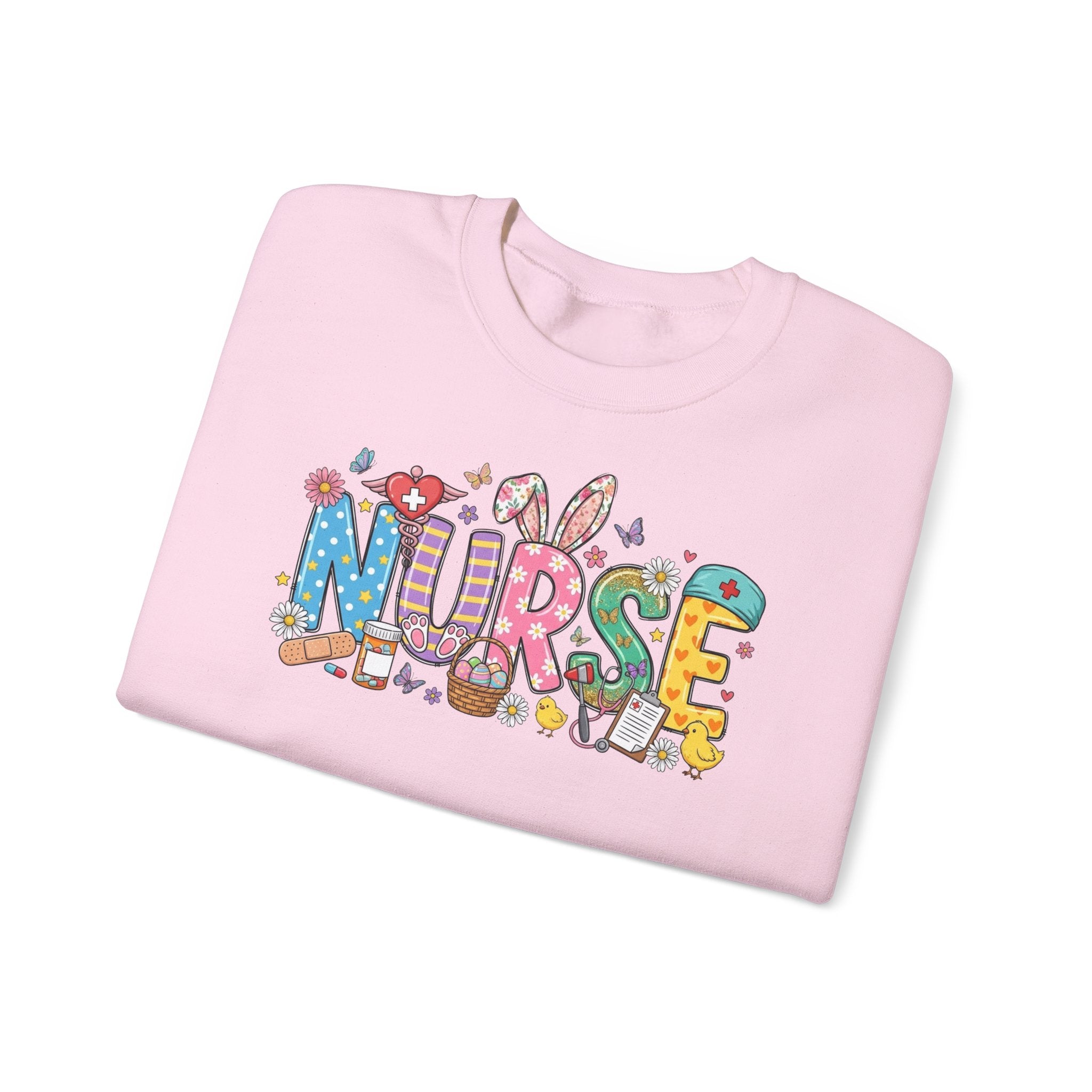 Nurse Easter Sweatshirt — Bunny Ears & Easter Egg Hunt Design