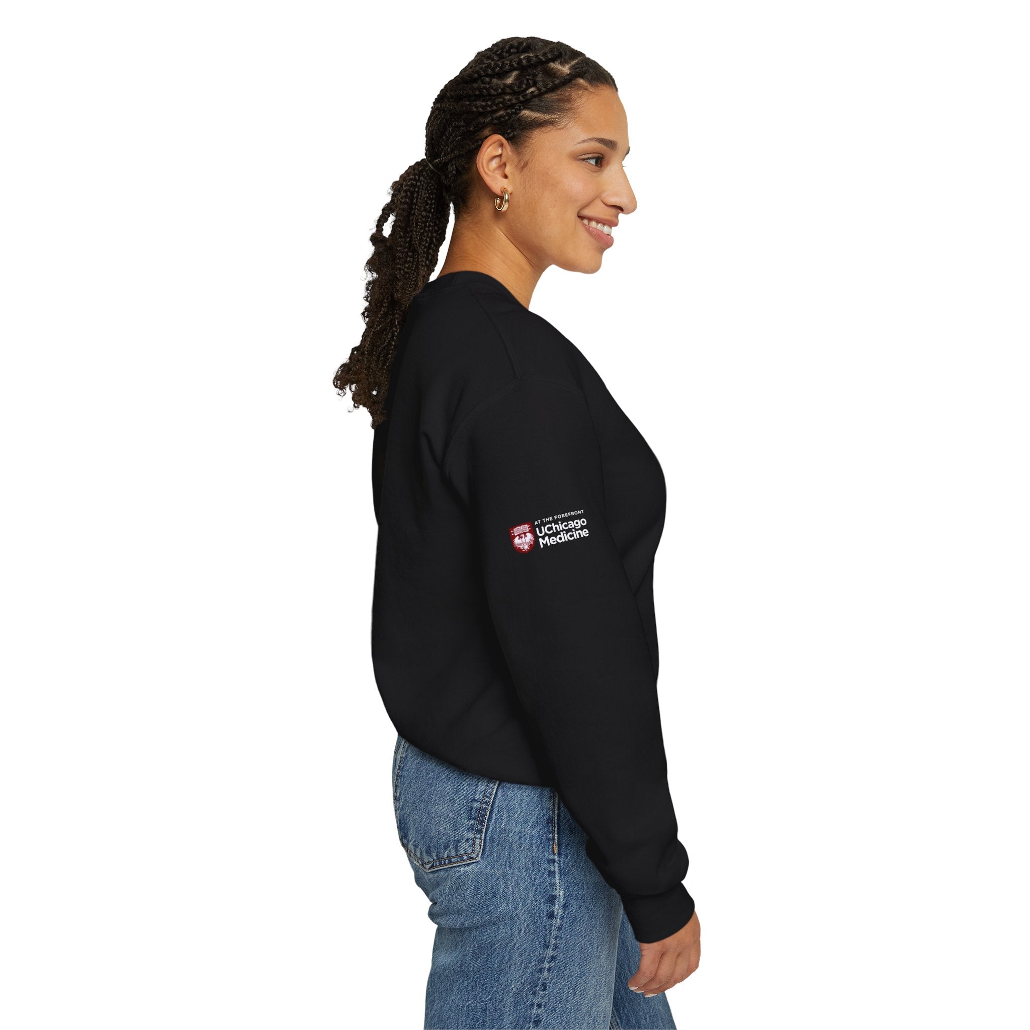 Trauma Nurse Crewneck Sweatshirt — "Calm Under Fire" Medical Badge STICU UC Nurse Graphic Crew