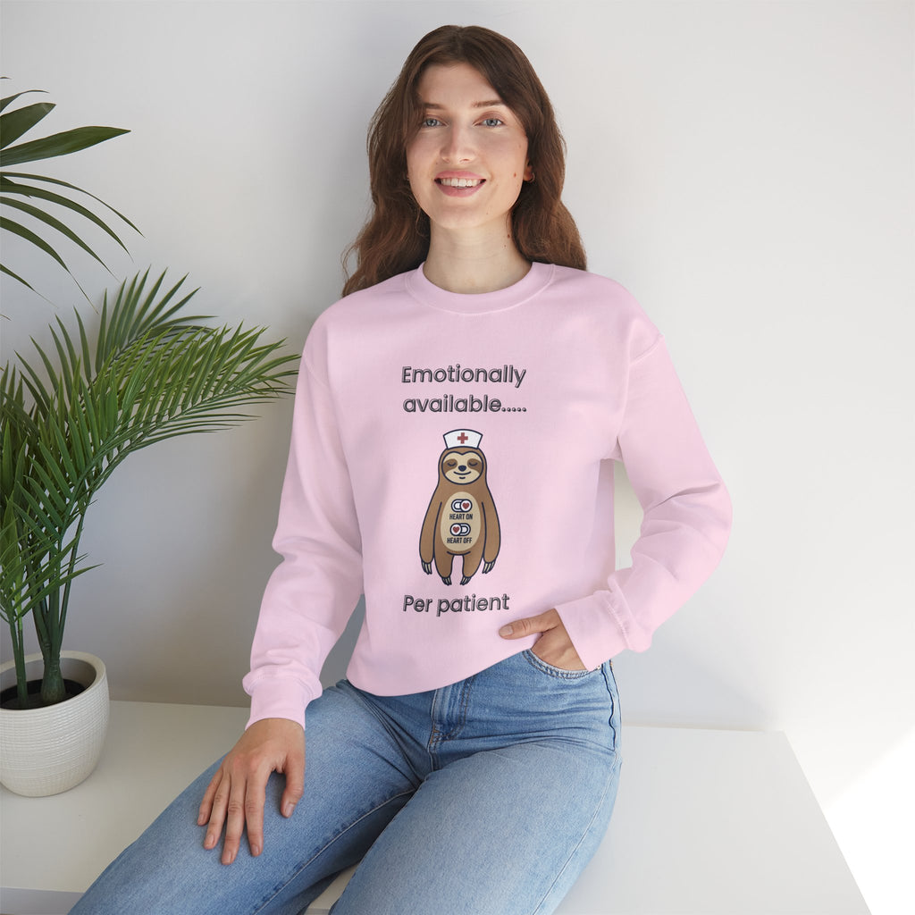 Emotionally Available Per Patient - Premium Nurse Sweatshirt Cute Sweatshirt