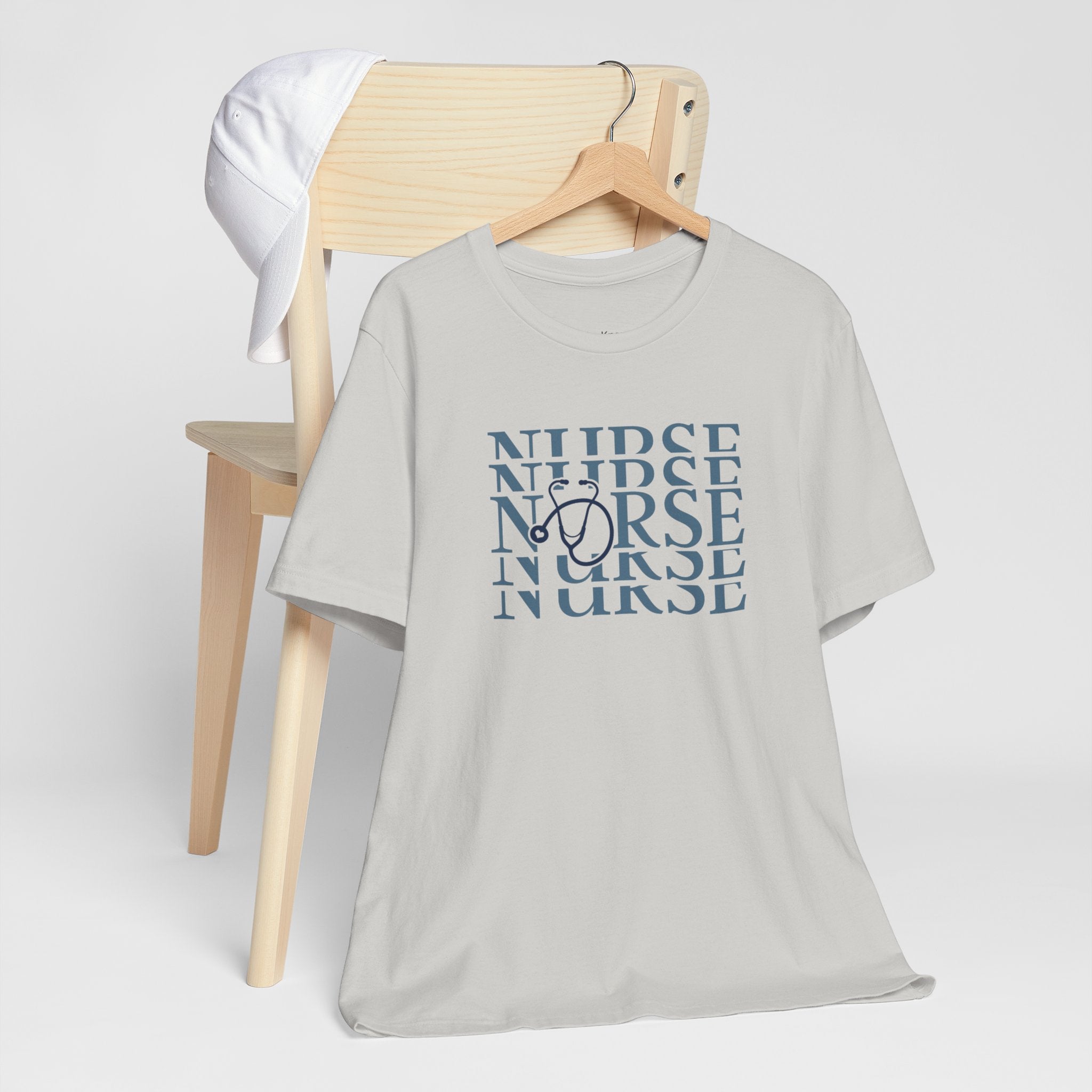 Nurse Stethoscope Graphic Tee — Repeating 'NURSE' Design Student Nurse Cool Nurse Gift For Nurse