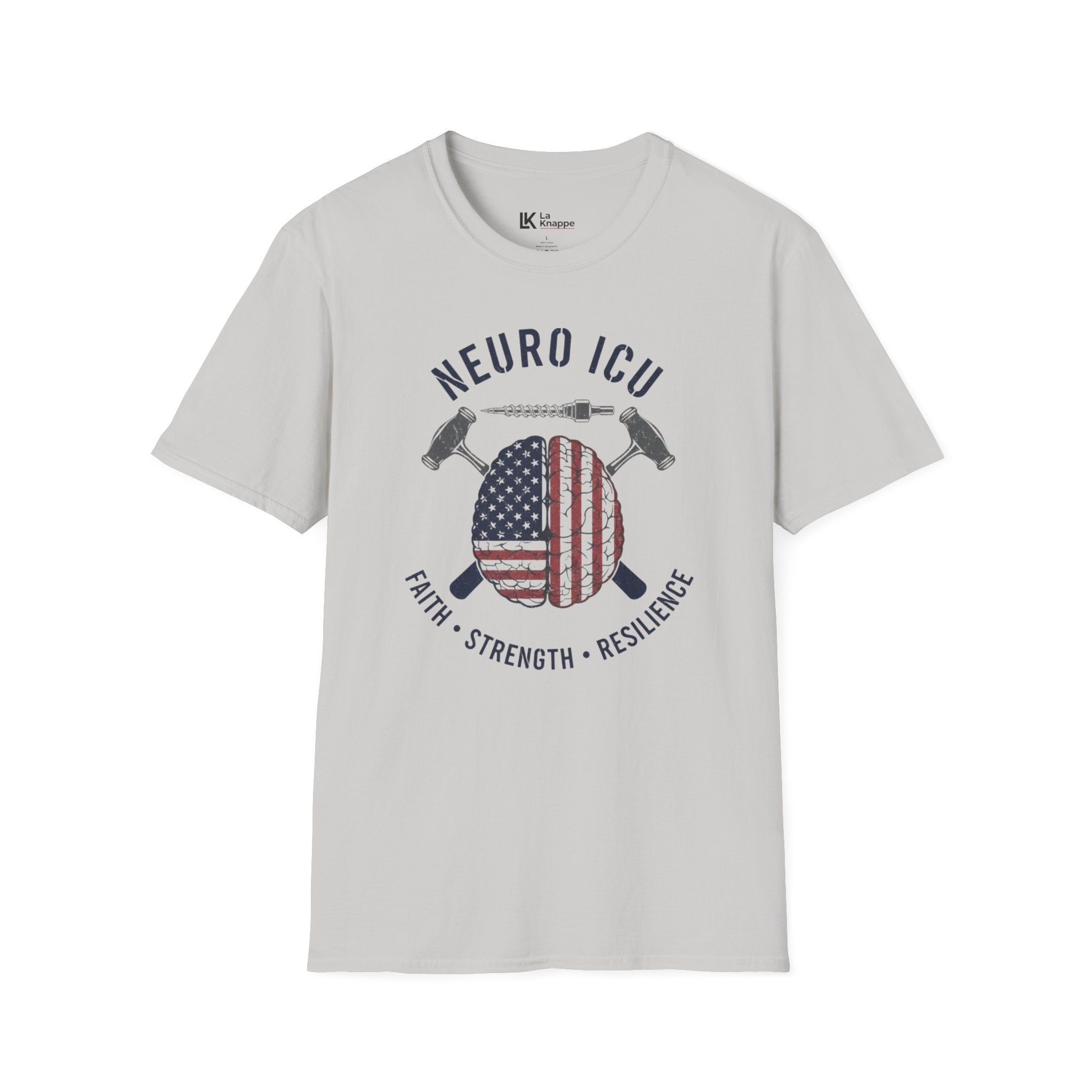 Neuro ICU Nurse Graphic T-shirt Patriotic Flag
