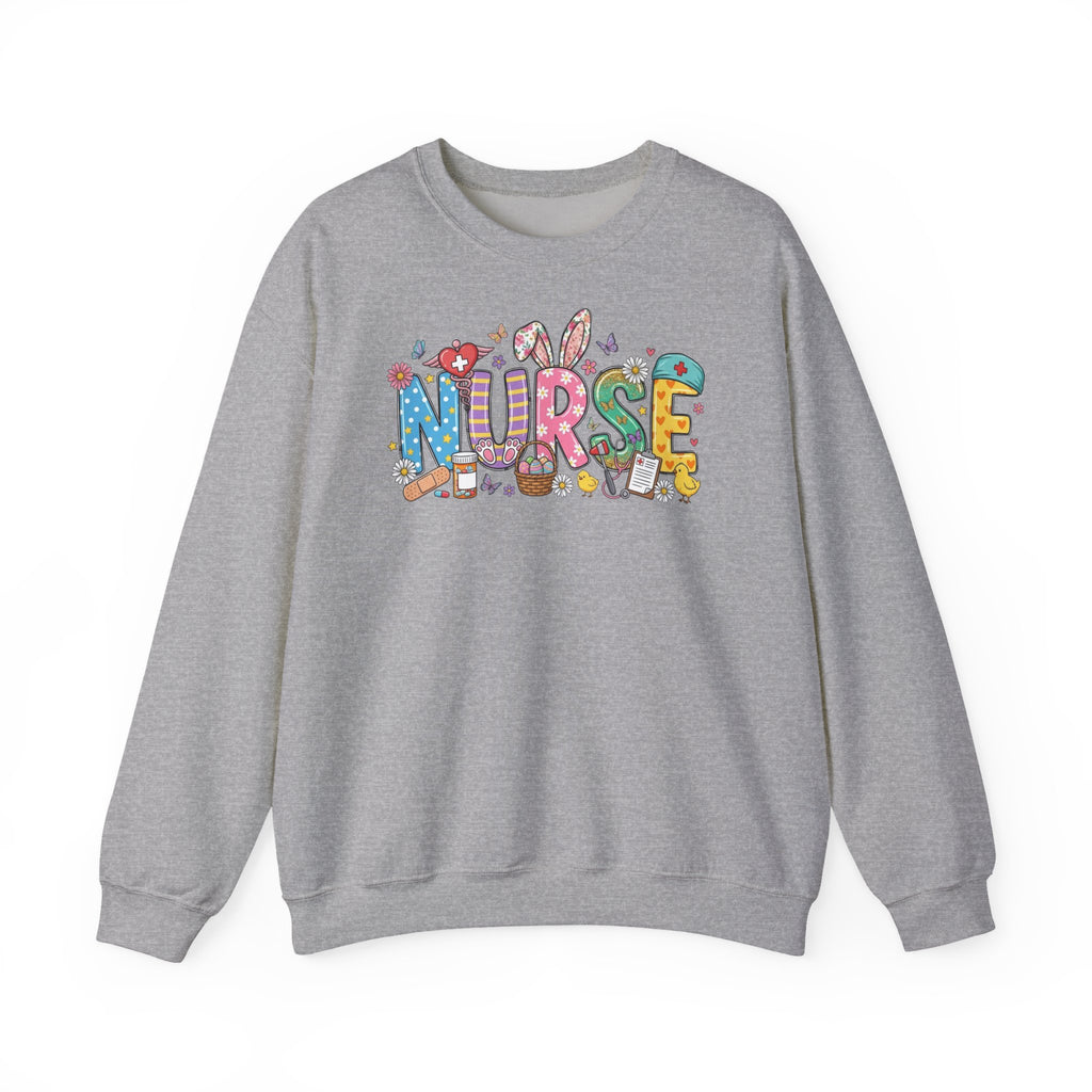 Nurse Easter Sweatshirt — Bunny Ears & Easter Egg Hunt Design
