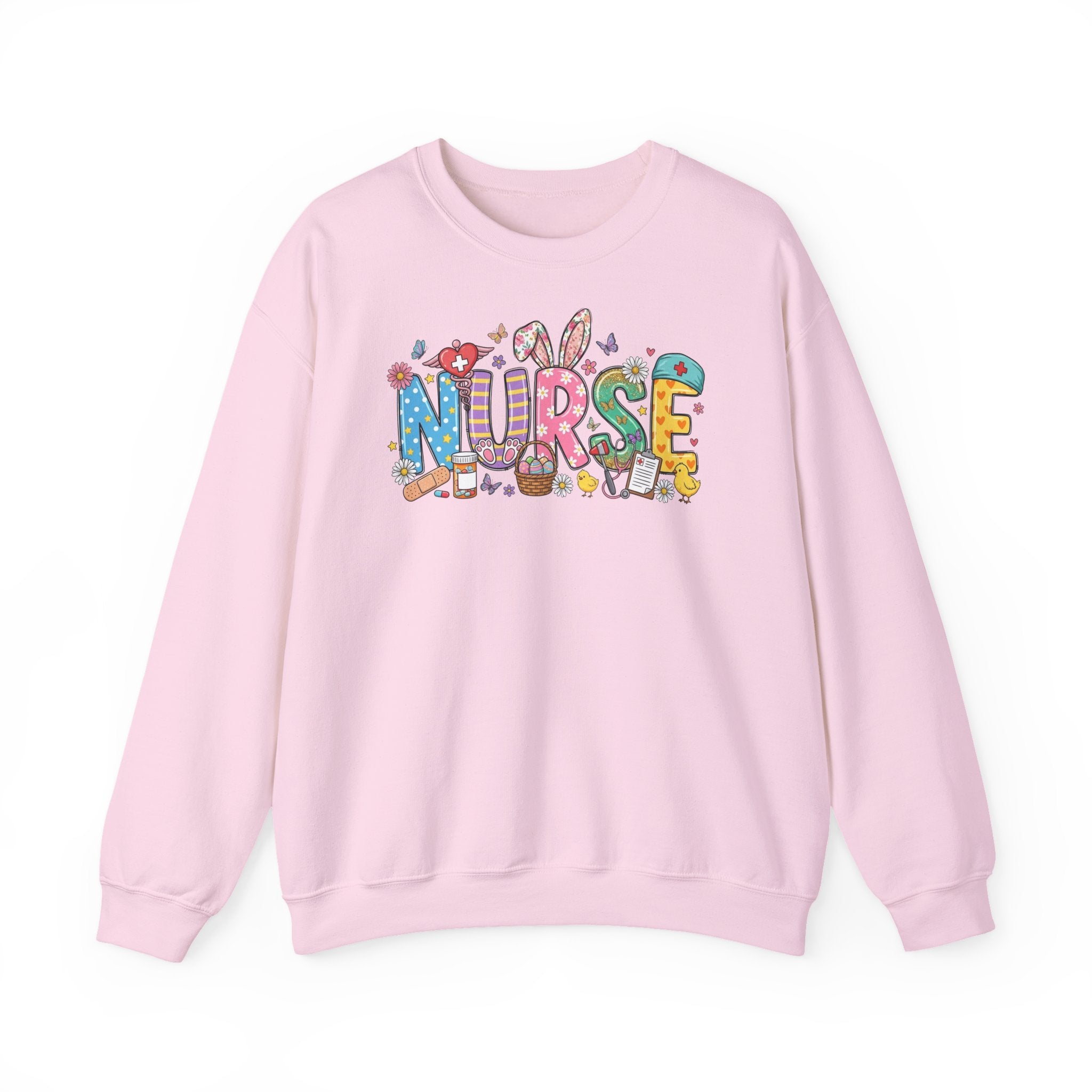 Nurse Easter Sweatshirt — Bunny Ears & Easter Egg Hunt Design