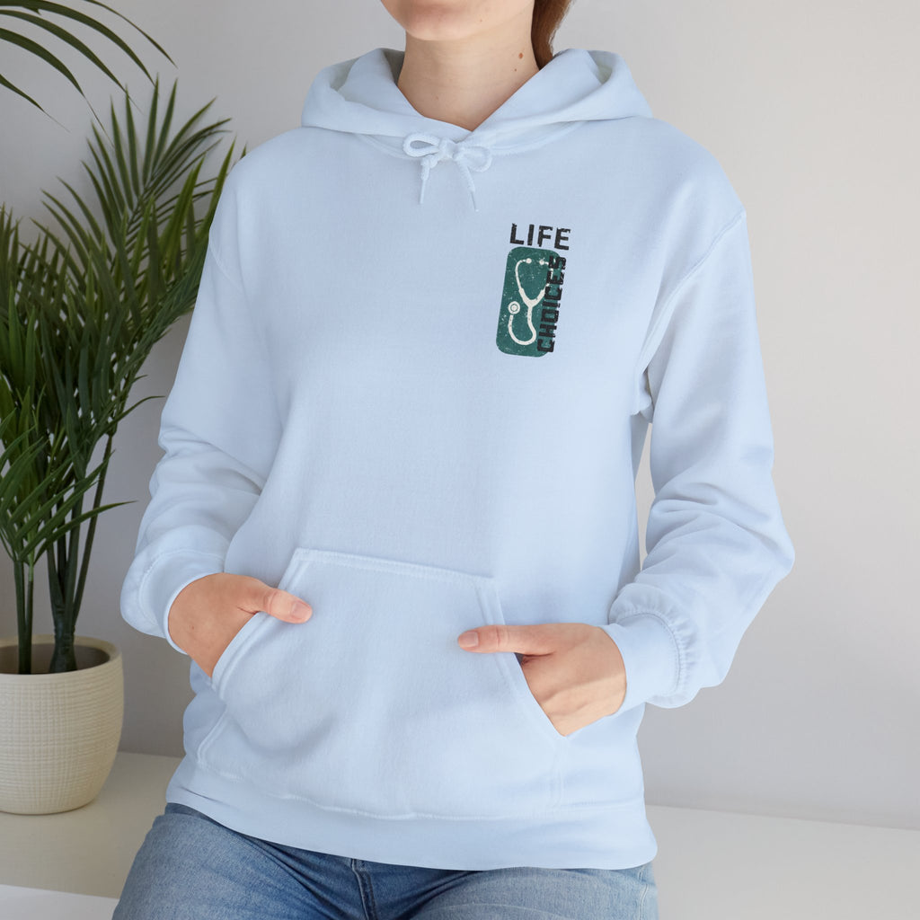 Hoodie — "Life Is Full of Choices" Stethoscope, Coffee & IV Nurse Cozy Pullover