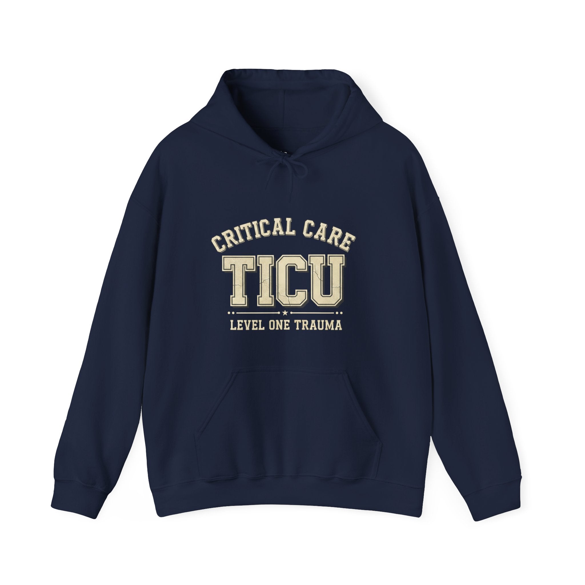 TICU Critical Care Hoodie - Level One Trauma Sweatshirt for Nurses & ICU Staff